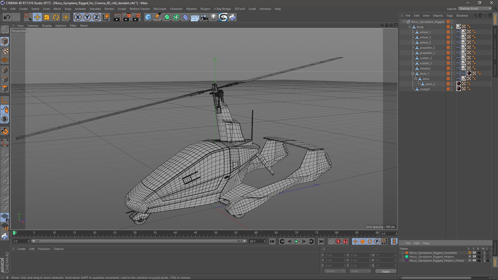 3D Nisus Gyroplane Rigged for Cinema 4D