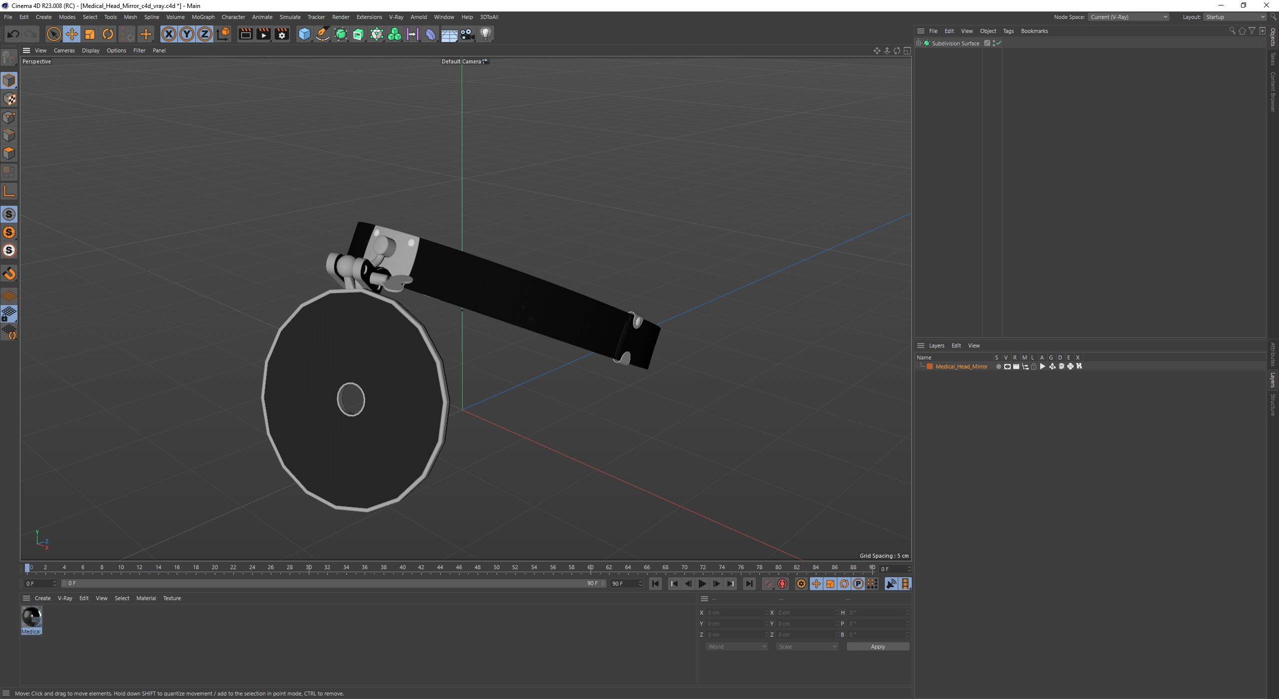 Medical Head Mirror 3D model