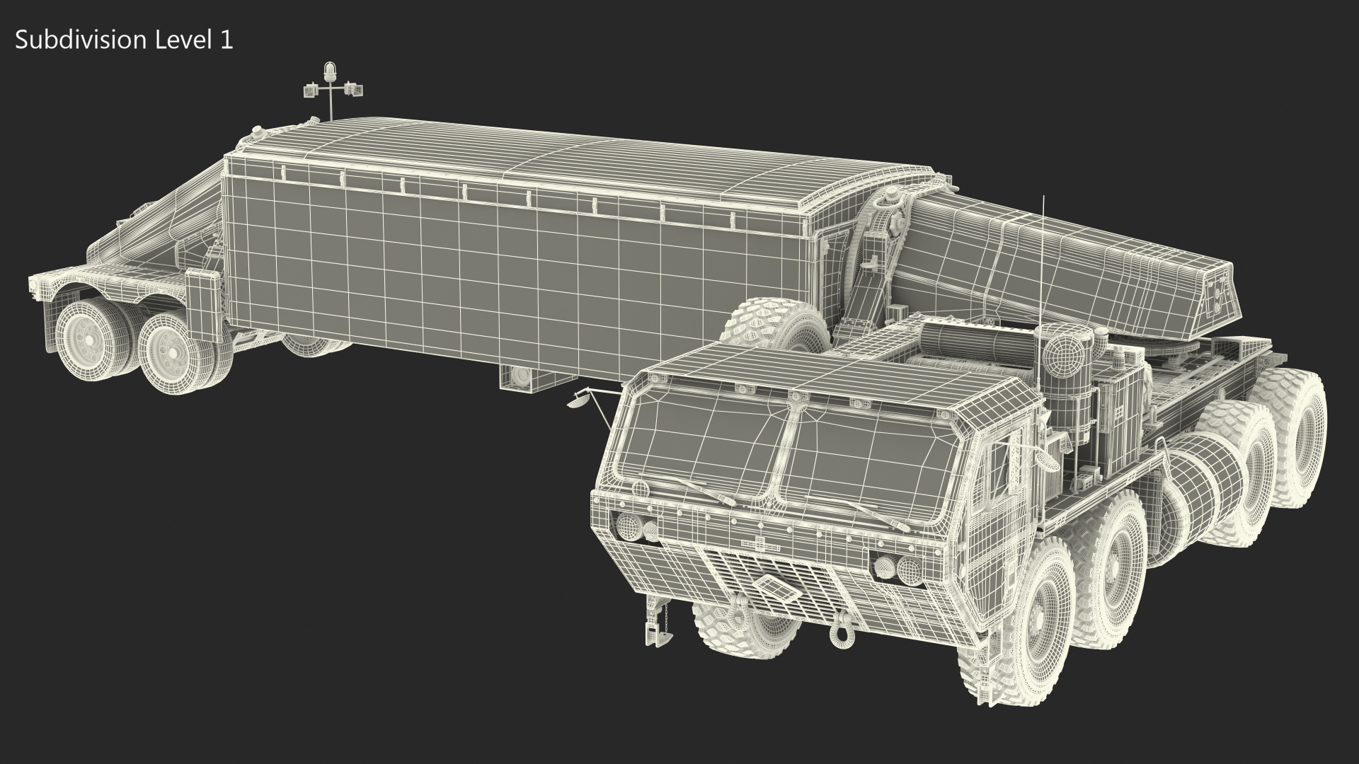 3D model Tractor with TPY2 Radar Rigged