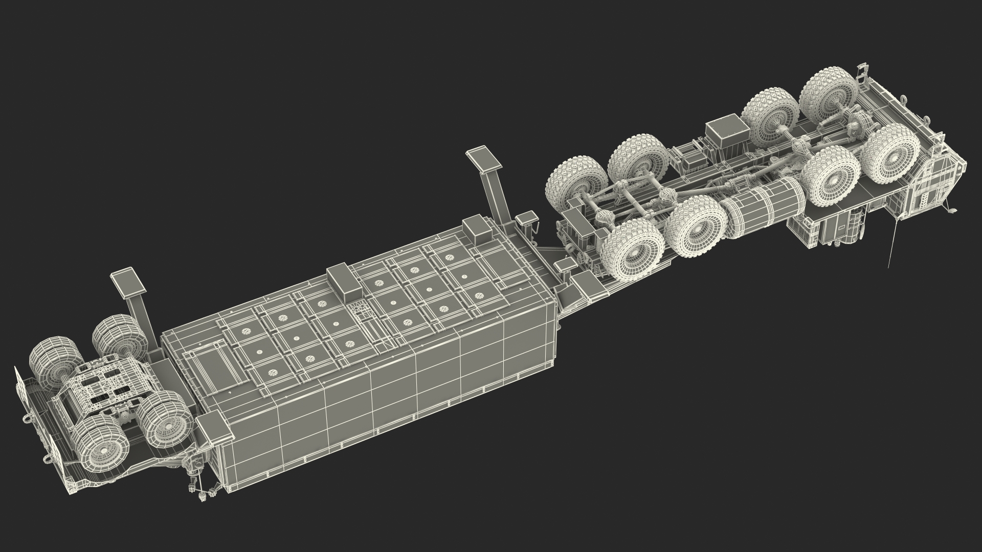 3D model Tractor with TPY2 Radar Rigged