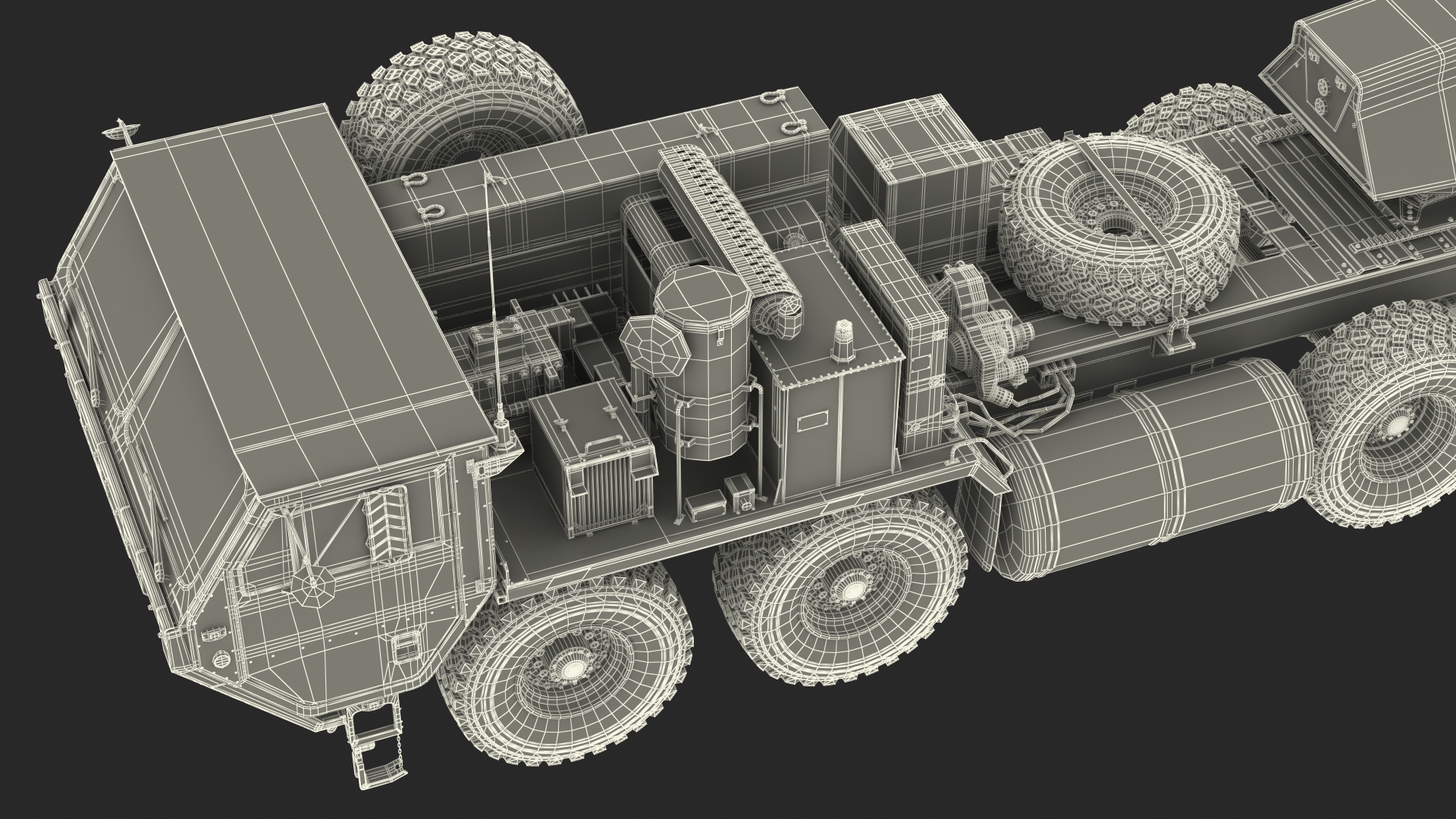 3D model Tractor with TPY2 Radar Rigged