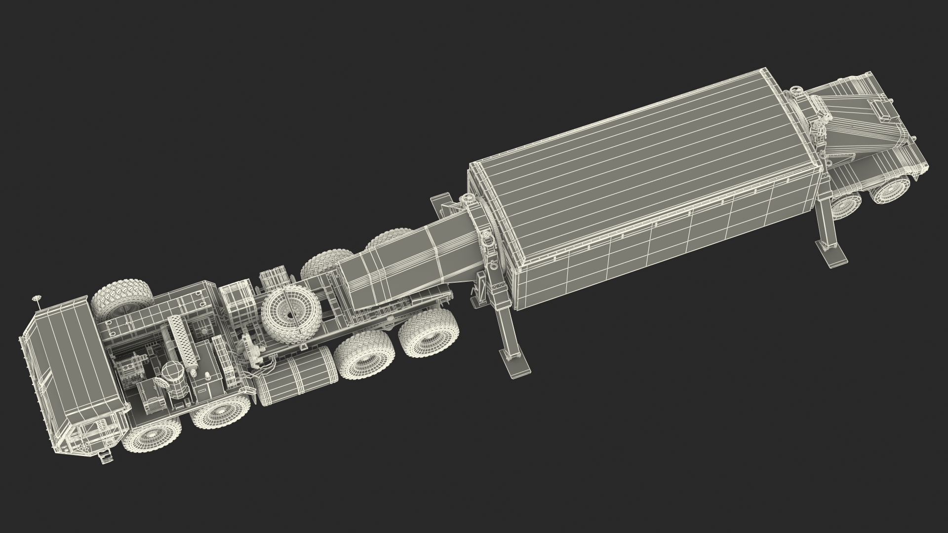 3D model Tractor with TPY2 Radar Rigged