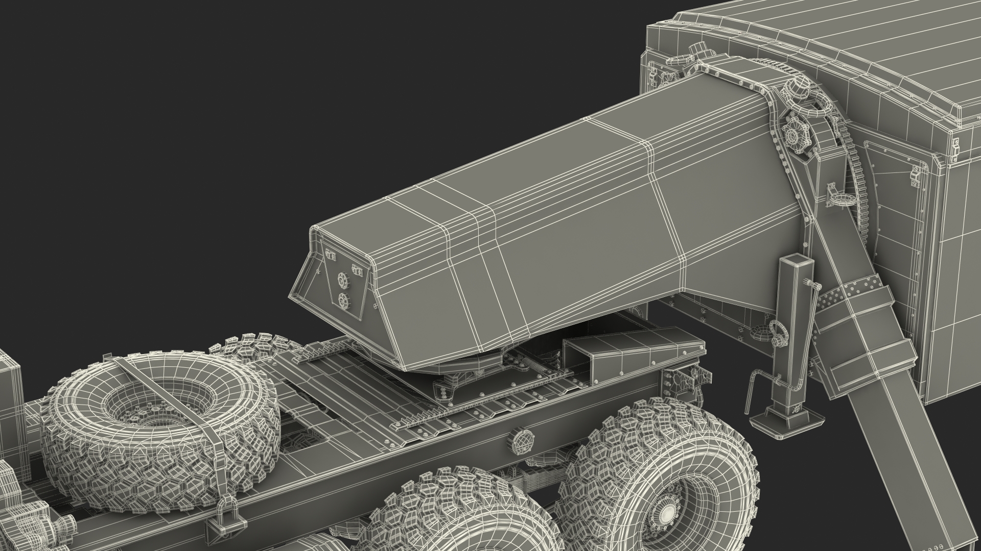 3D model Tractor with TPY2 Radar Rigged