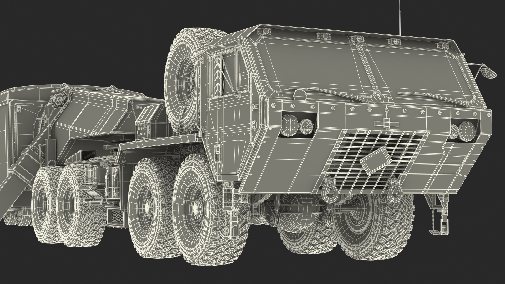 3D model Tractor with TPY2 Radar Rigged