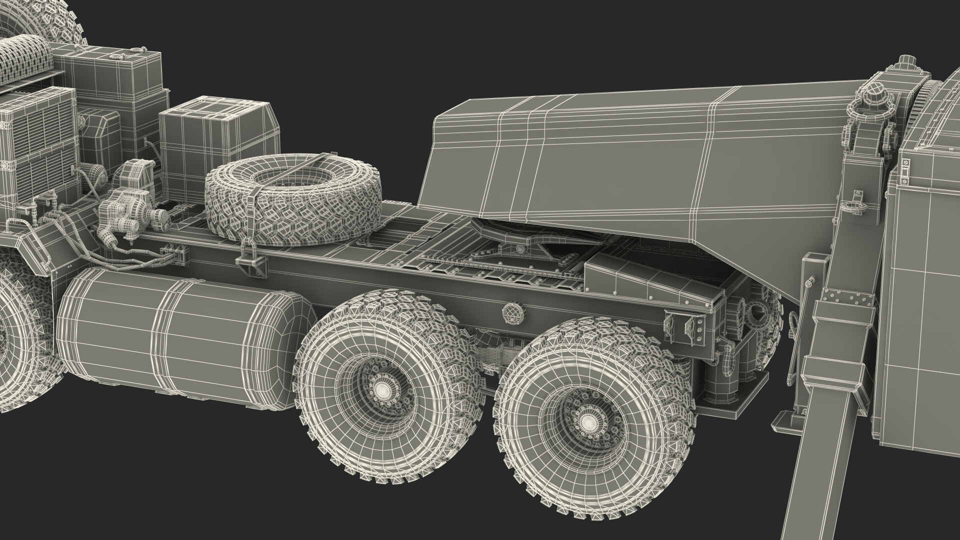 3D model Tractor with TPY2 Radar Rigged