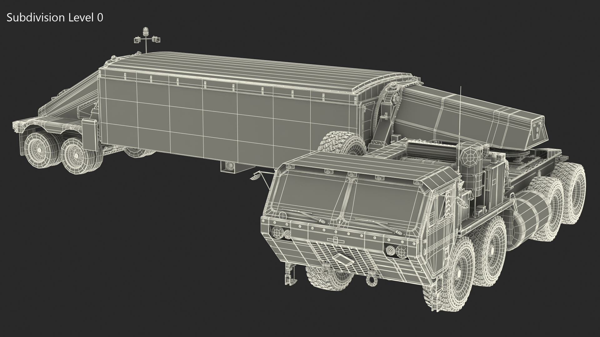 3D model Tractor with TPY2 Radar Rigged