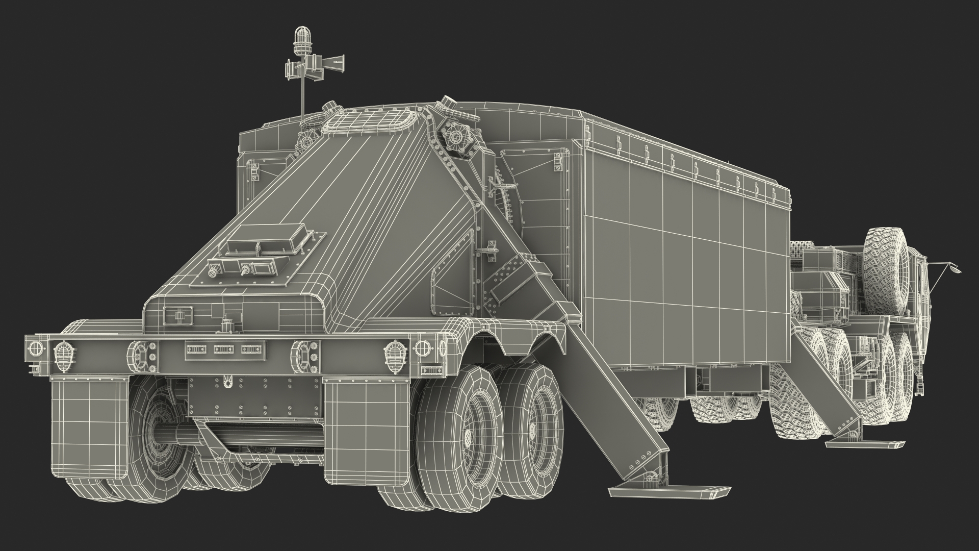 3D model Tractor with TPY2 Radar Rigged