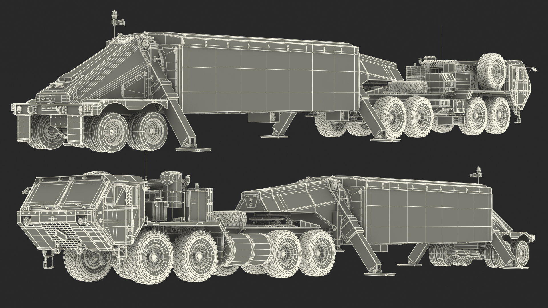 3D model Tractor with TPY2 Radar Rigged