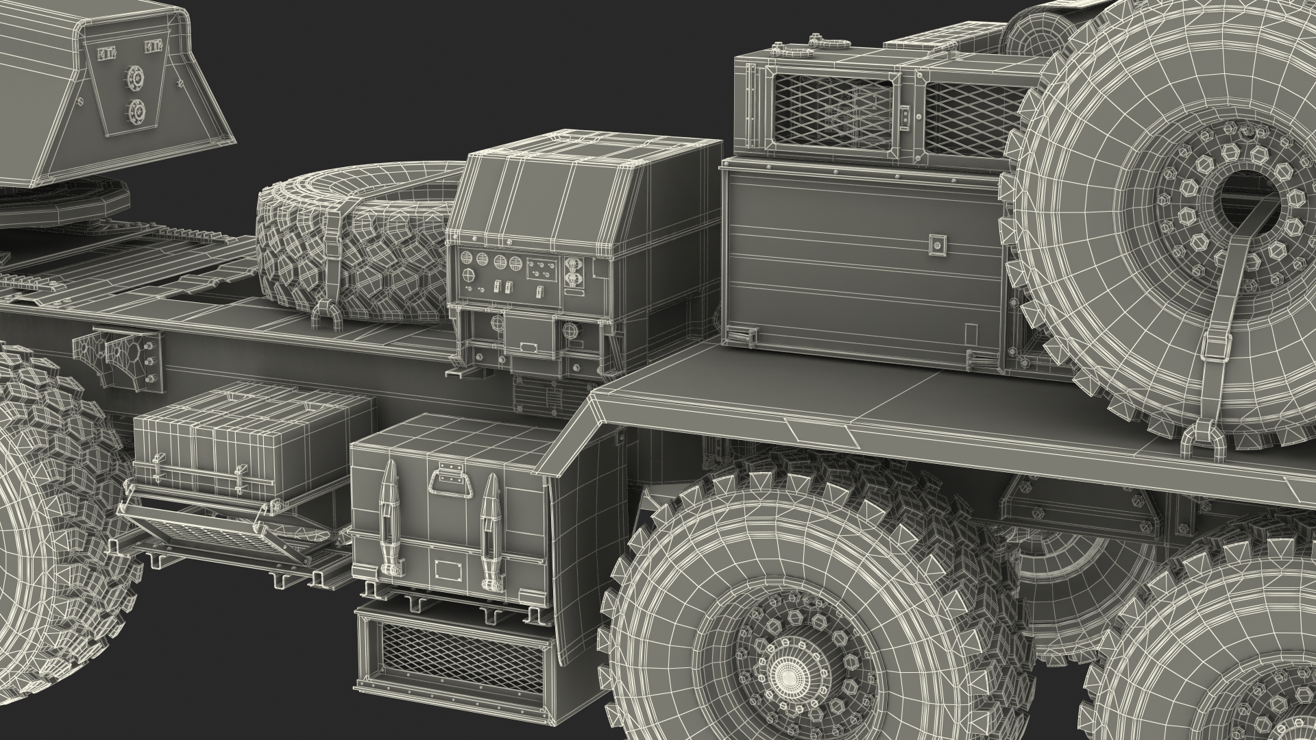 3D model Tractor with TPY2 Radar Rigged