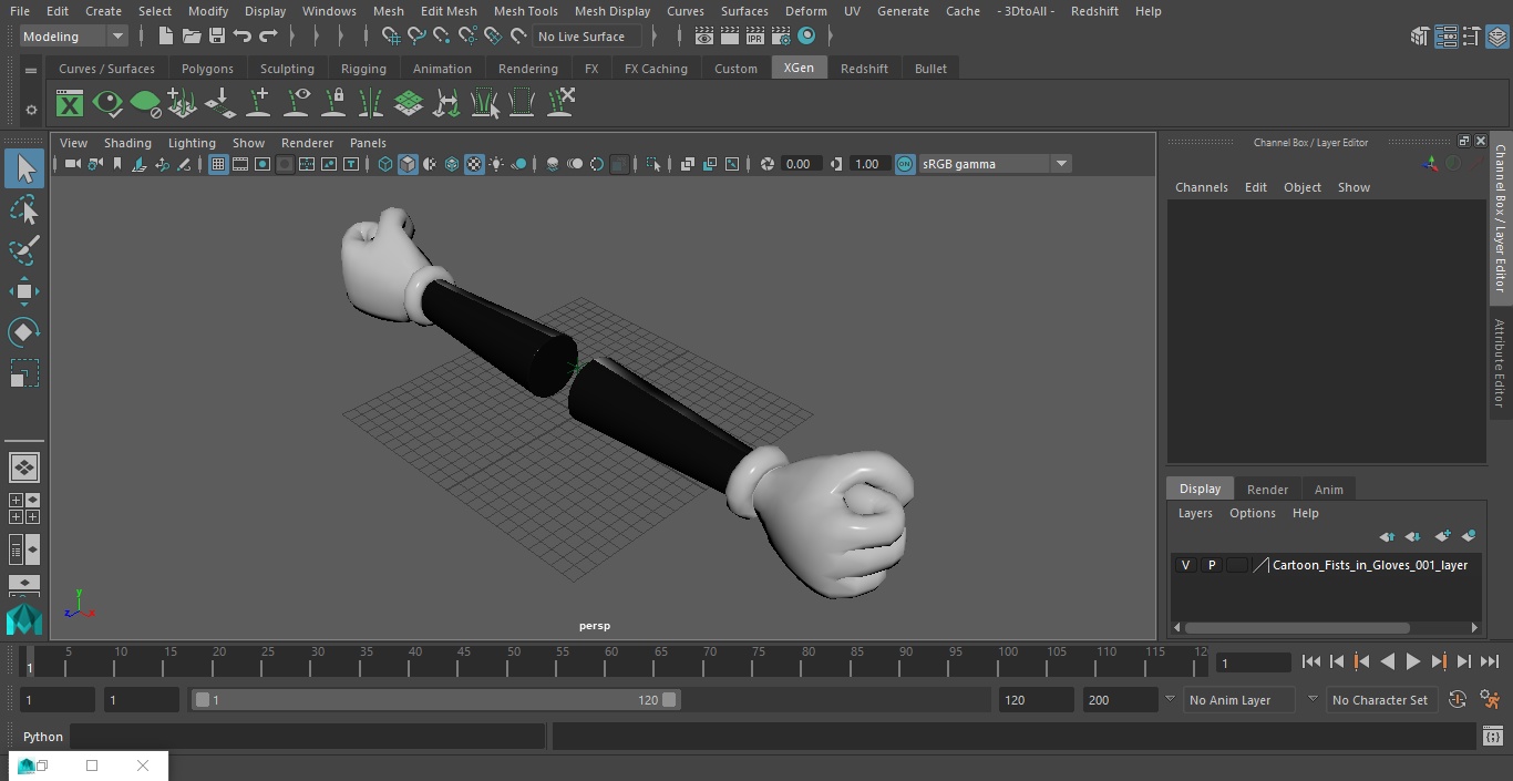 3D Cartoon Fists in Gloves model