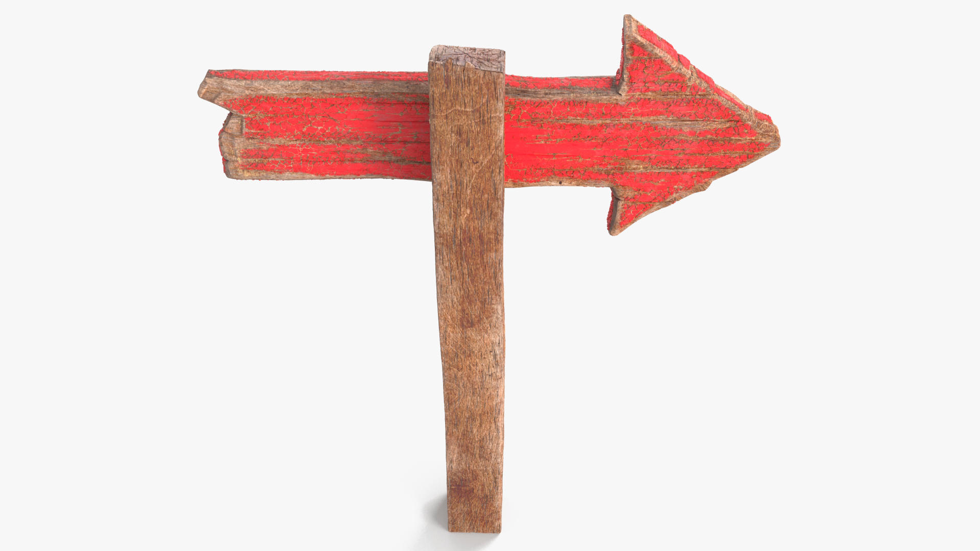 3D Old Wooden Arrow Road Sign