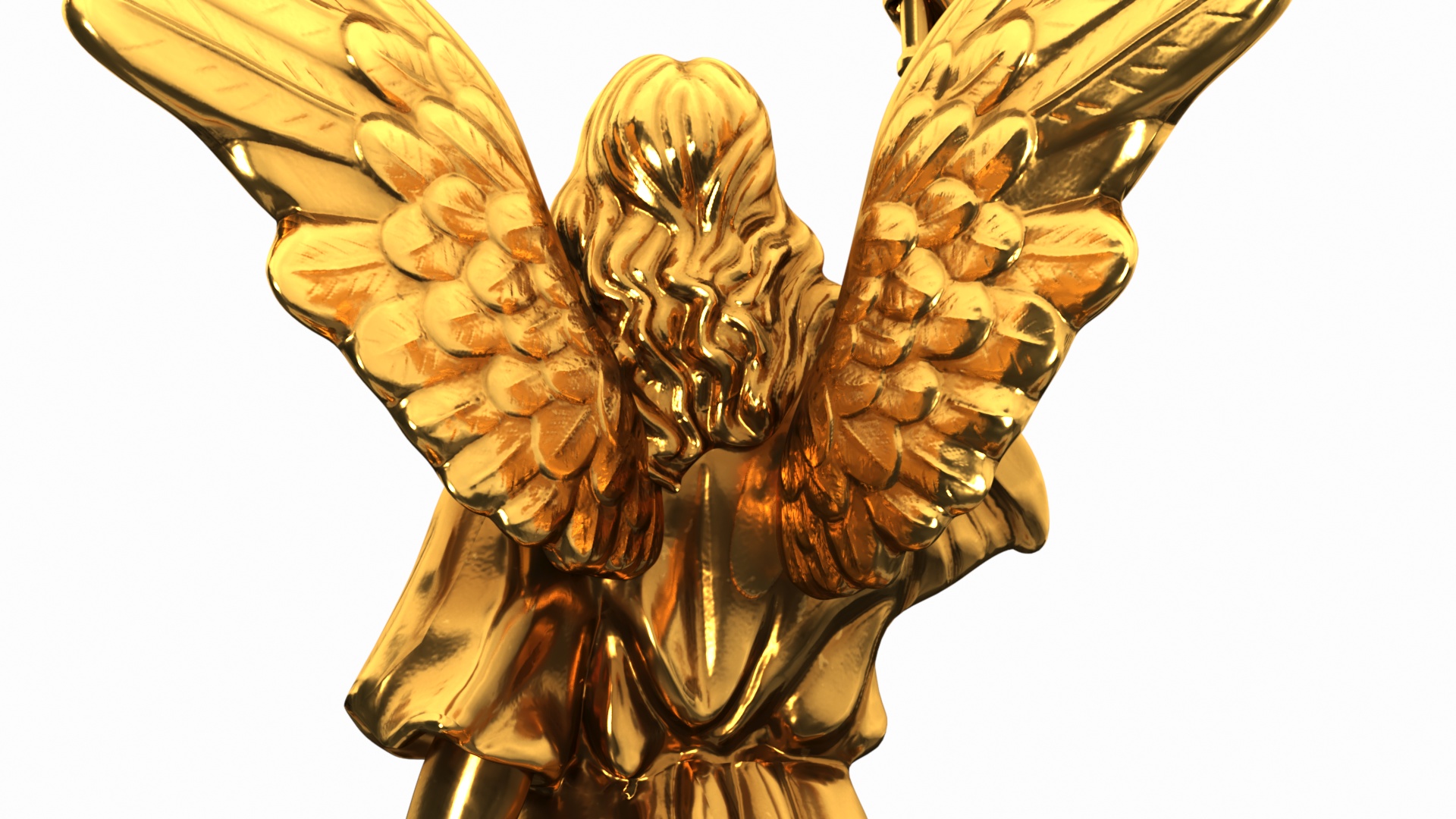 3D Monument Base and Fantasy Gold Angel Statue model