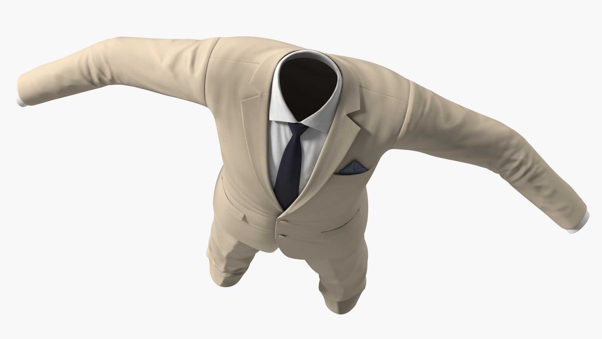 Beige Men Suit 3D model