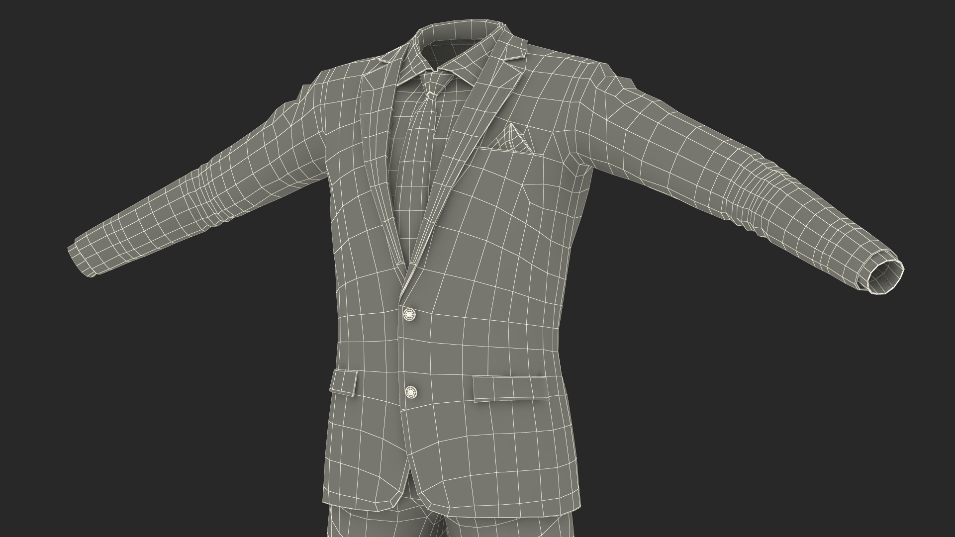 Beige Men Suit 3D model