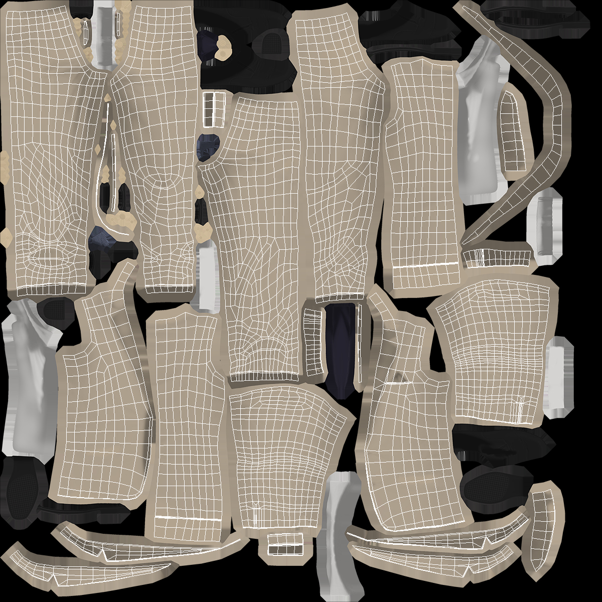 Beige Men Suit 3D model