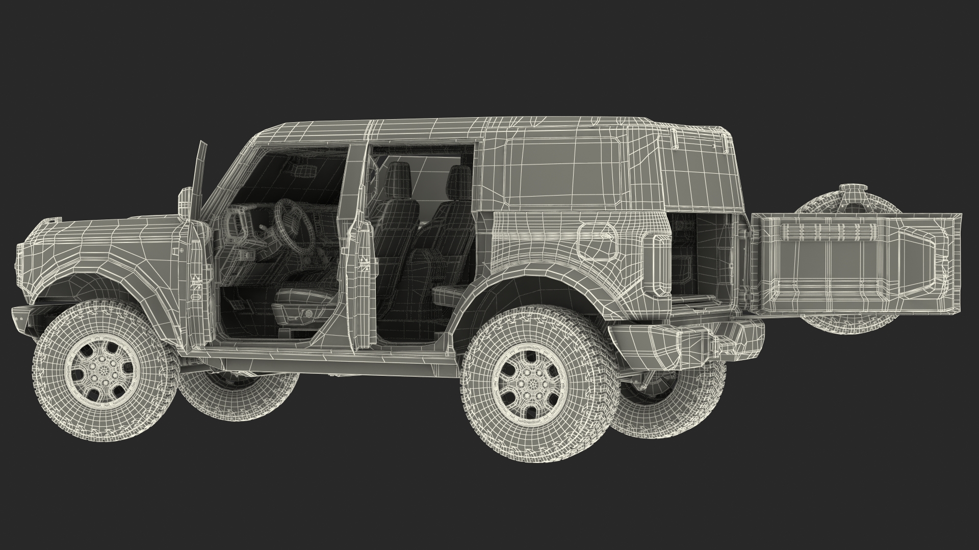 3D Ford Bronco 2021 Four Door Rigged model