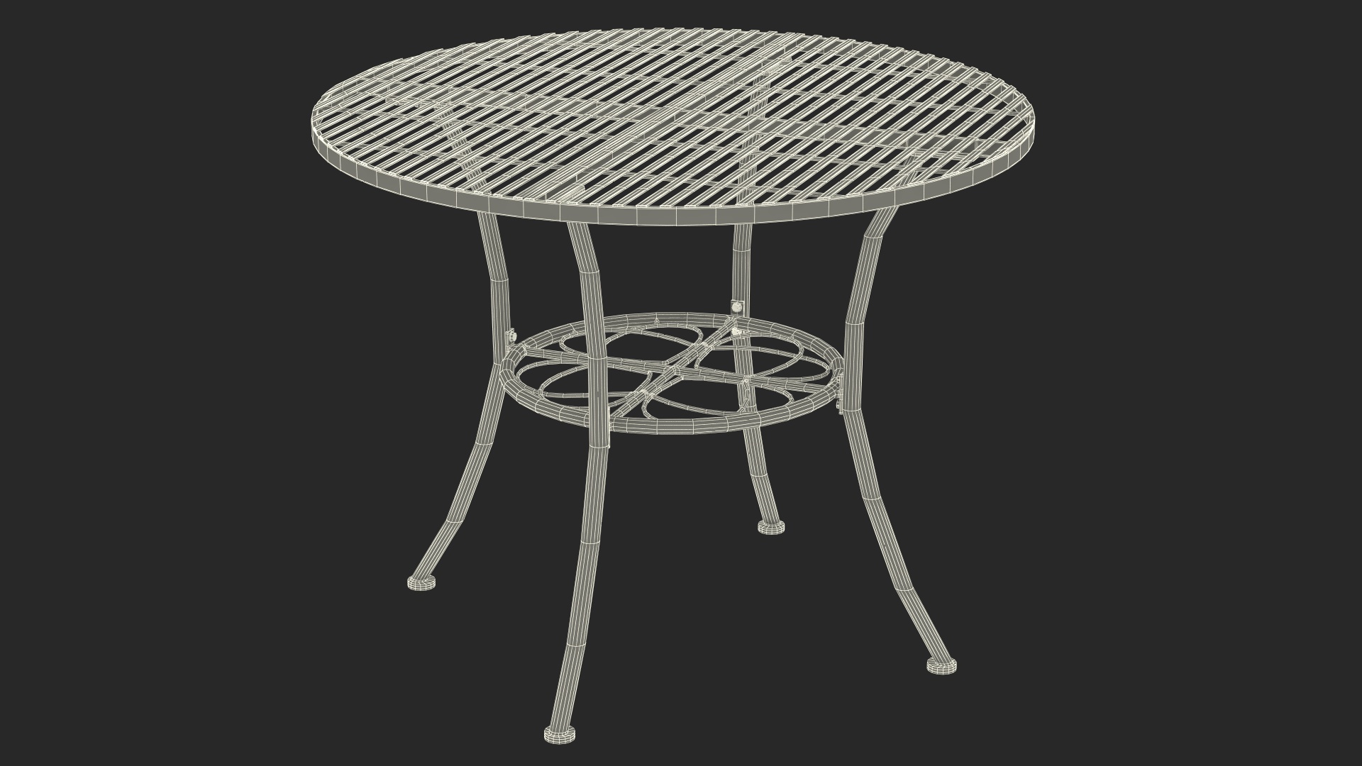 Blue Wrought Iron Garden Furniture 3D model