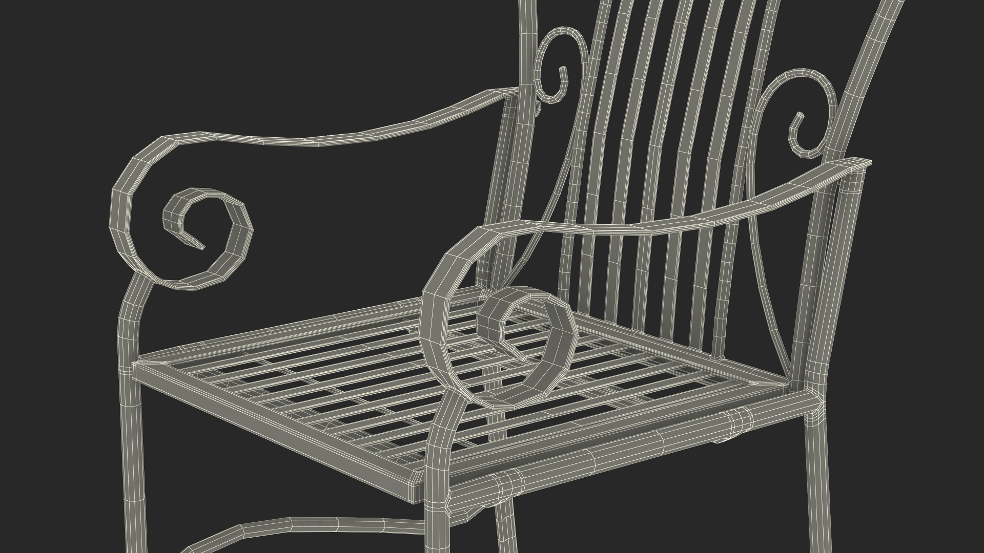 Blue Wrought Iron Garden Furniture 3D model