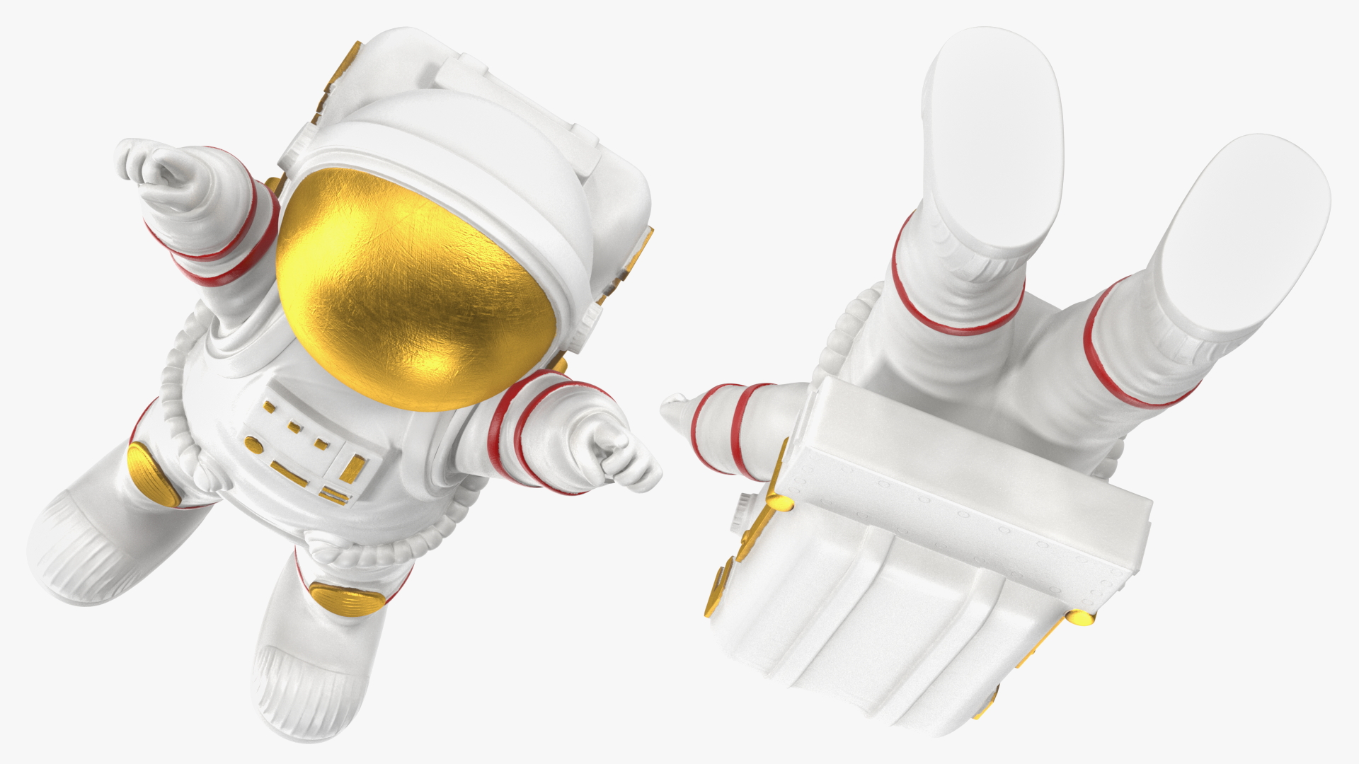 3D model Astronaut Toy Character White Happy Pose