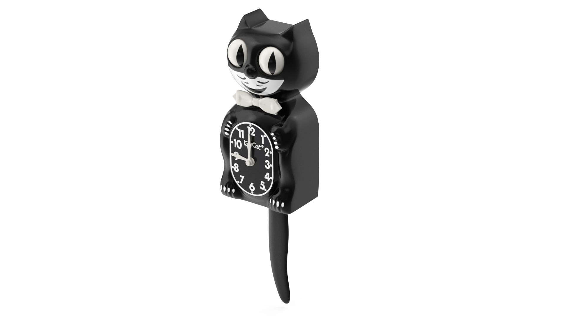 3D Classic Black Kit Cat Clock Rigged for Cinema 4D model