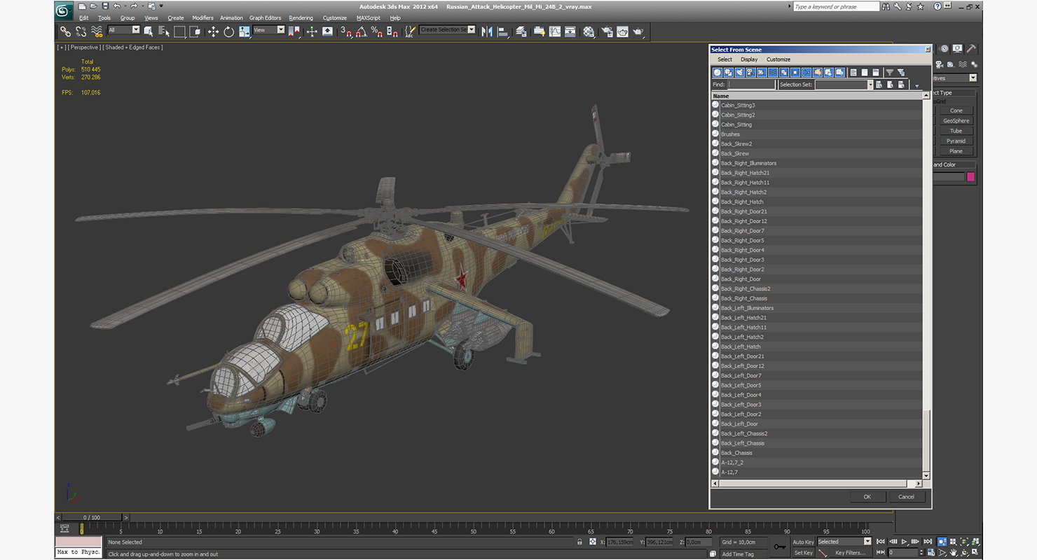 3D Russian Attack Helicopter Mil Mi 24B 2 model