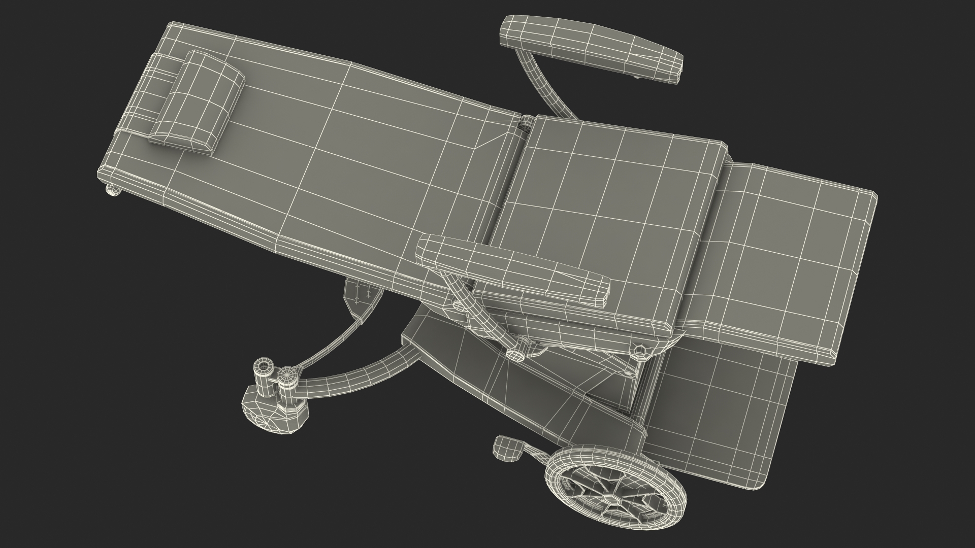 3D model SELLA Transport Chair Unfolded