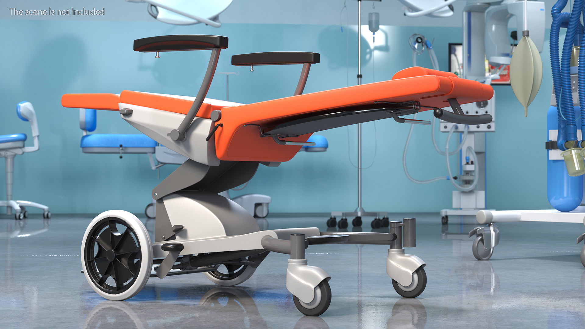 3D model SELLA Transport Chair Unfolded