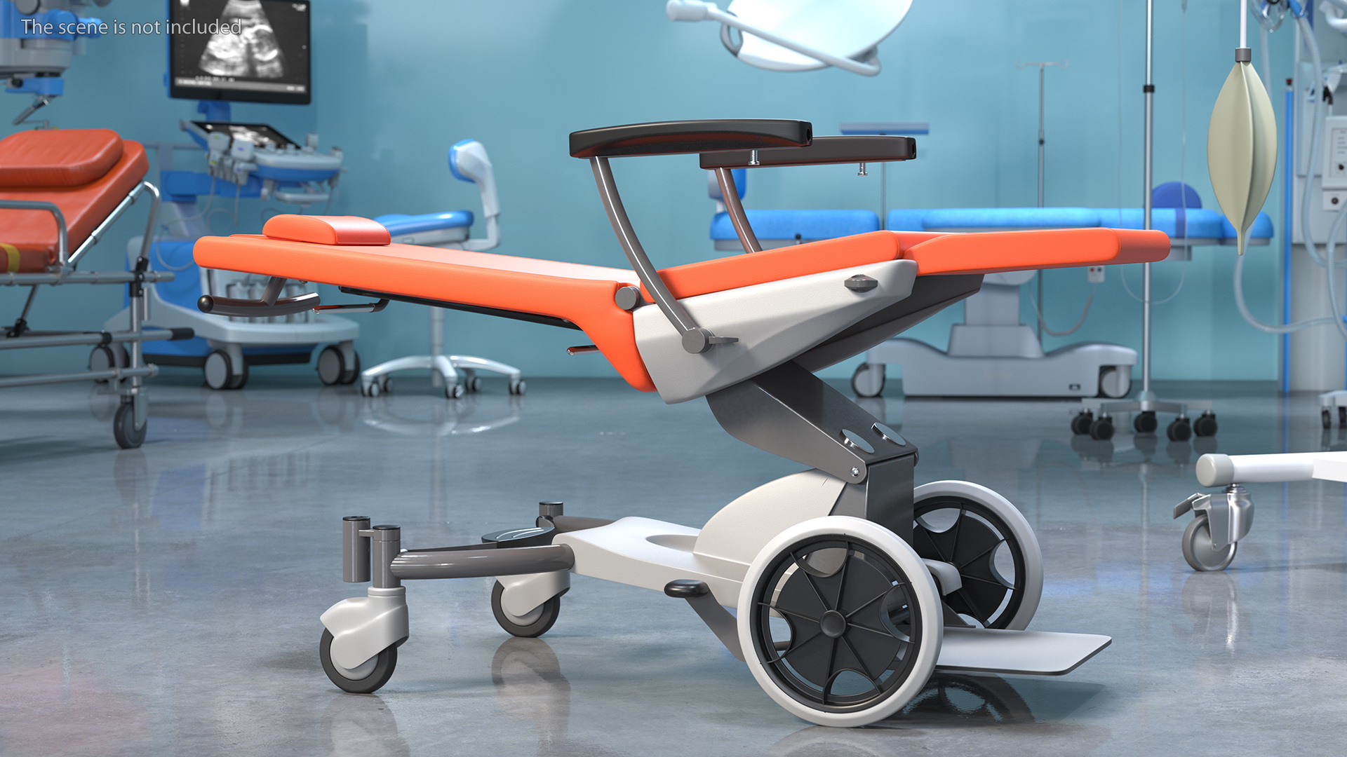 3D model SELLA Transport Chair Unfolded