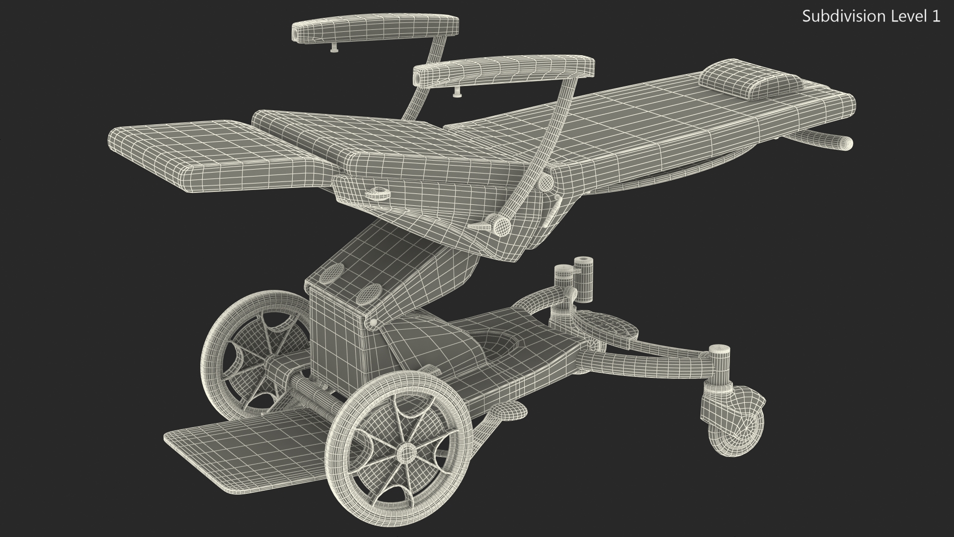 3D model SELLA Transport Chair Unfolded