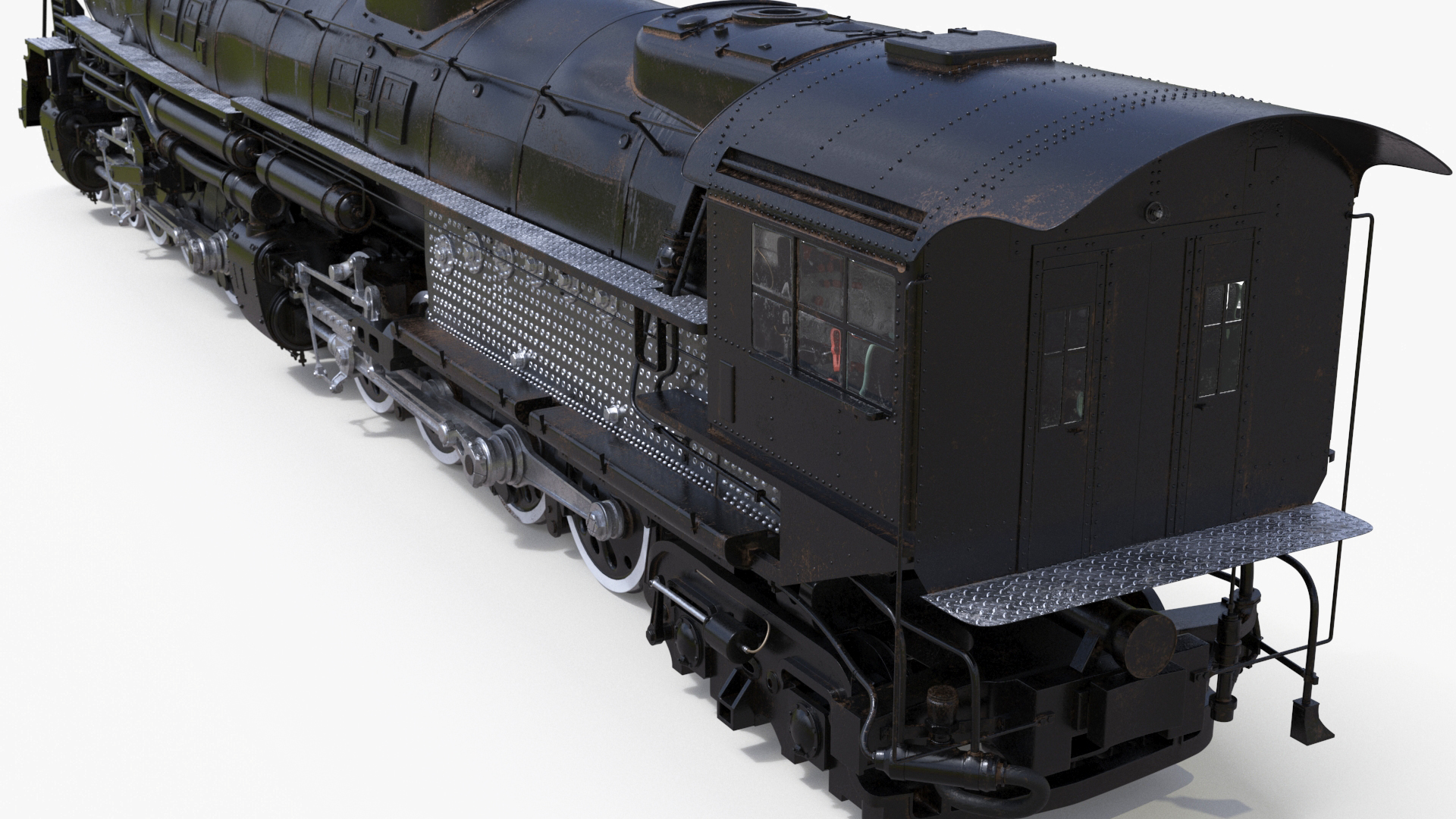 Worn Locomotive Rigged 3D