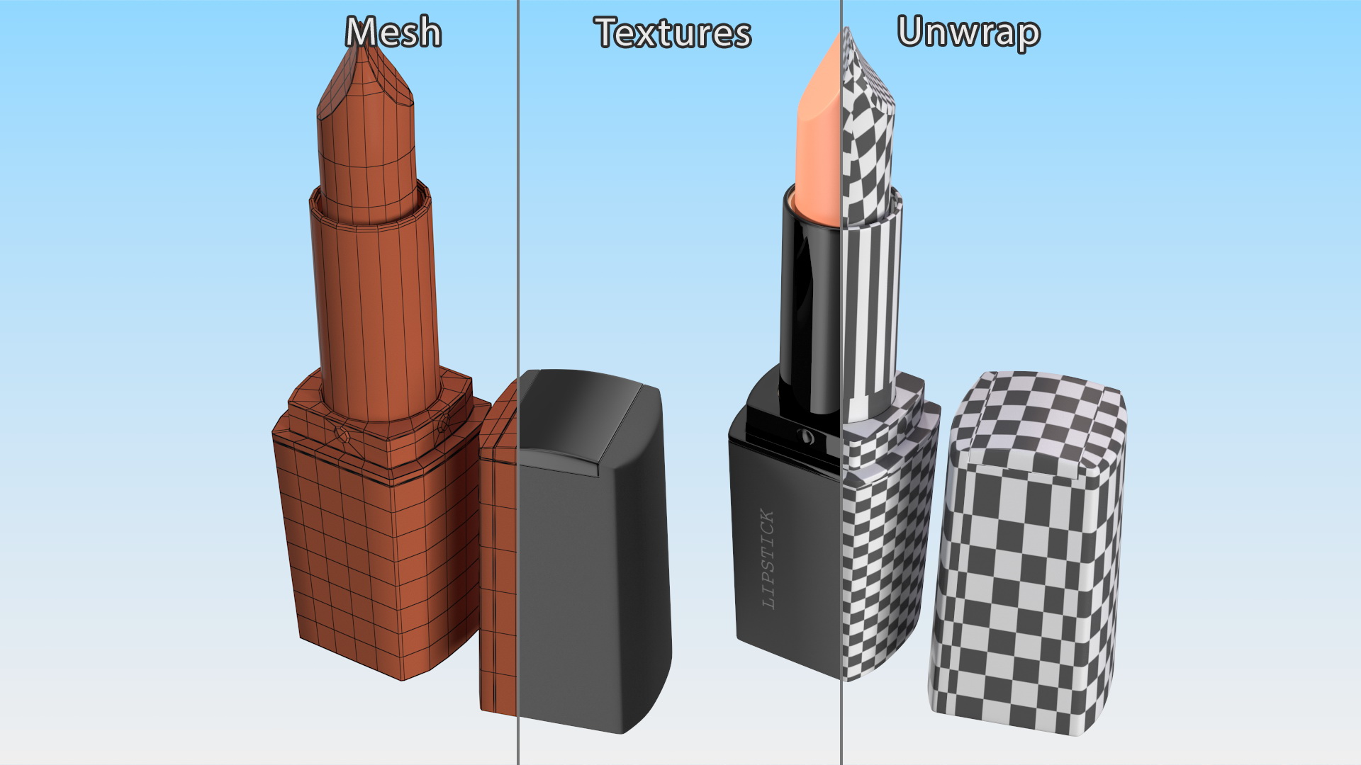 Brown Color Square Lipstick 3D