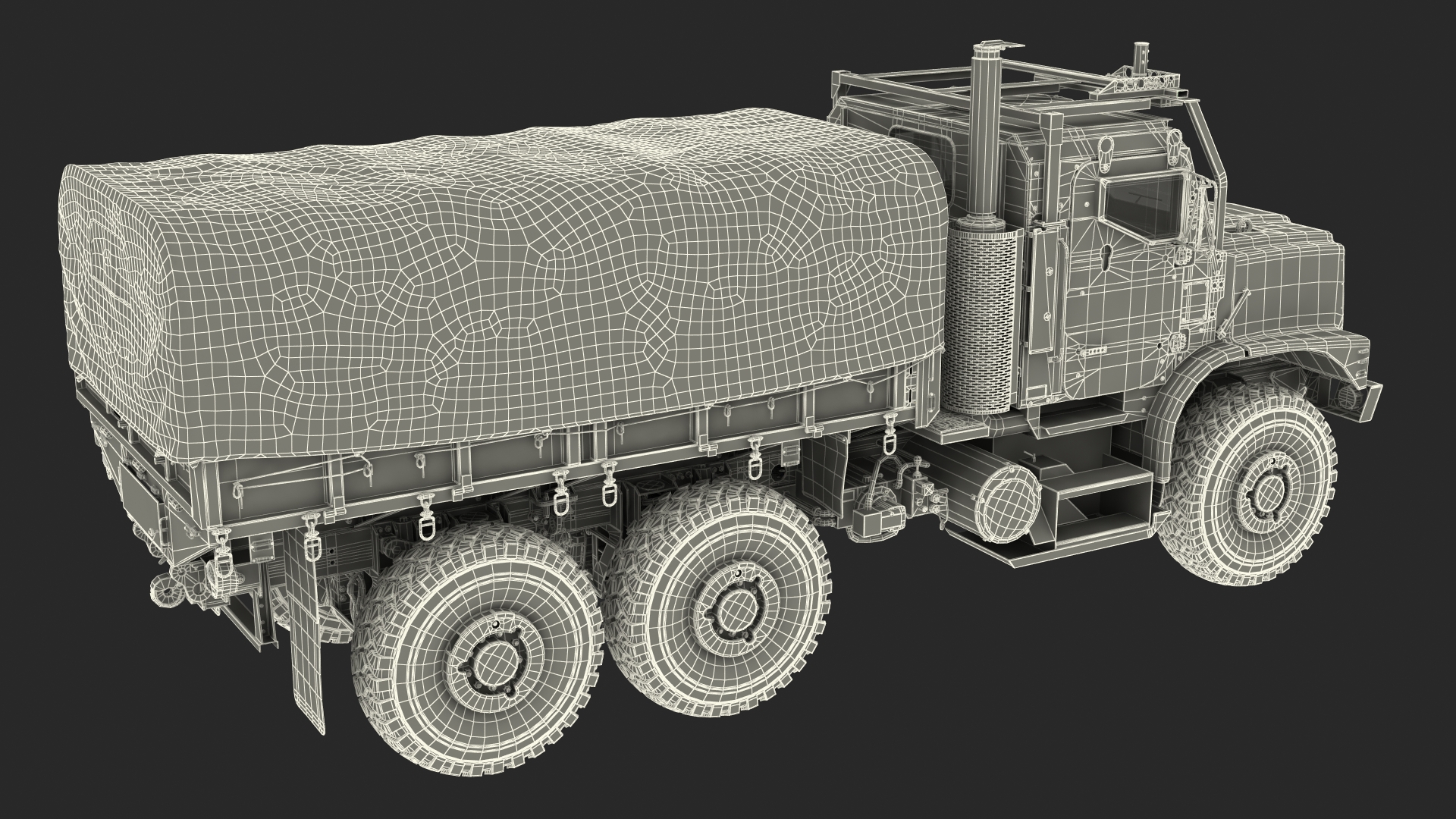 3D OshKosh MTVR MK23 with Tent Dusty model