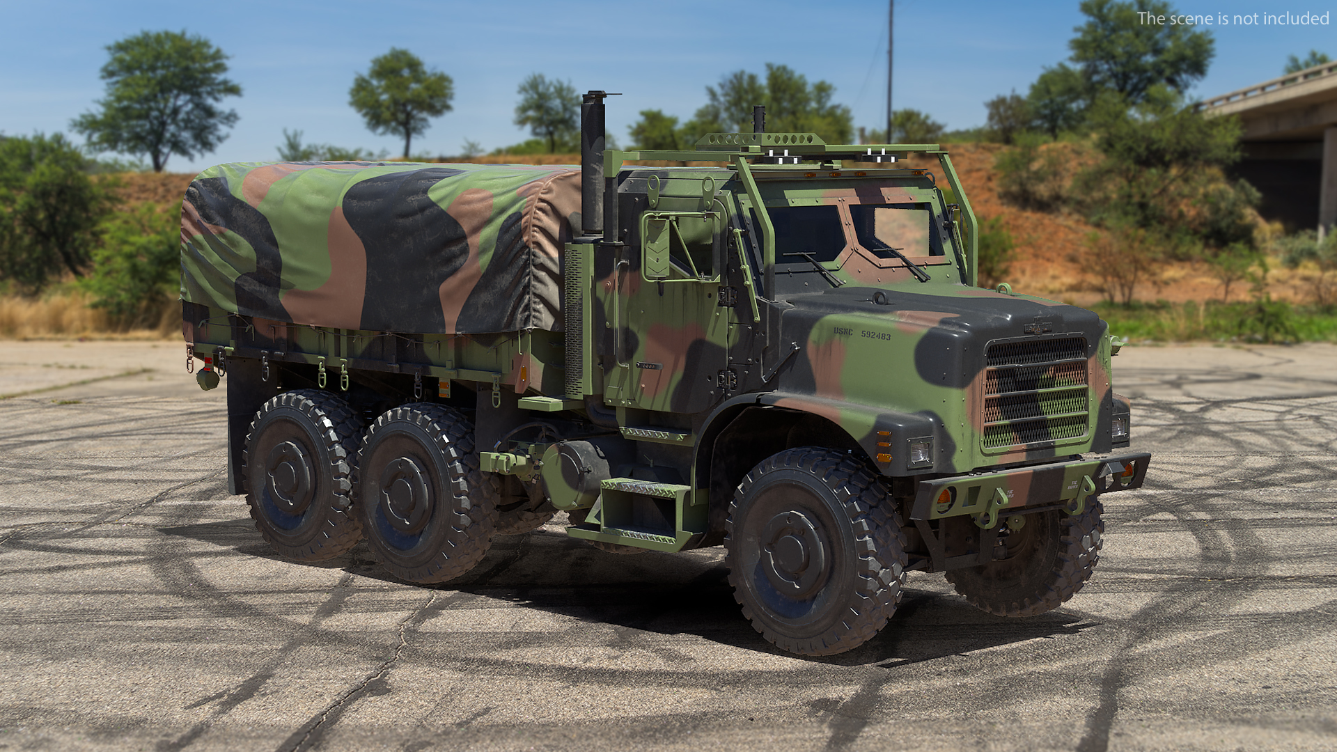 3D OshKosh MTVR MK23 with Tent Dusty model