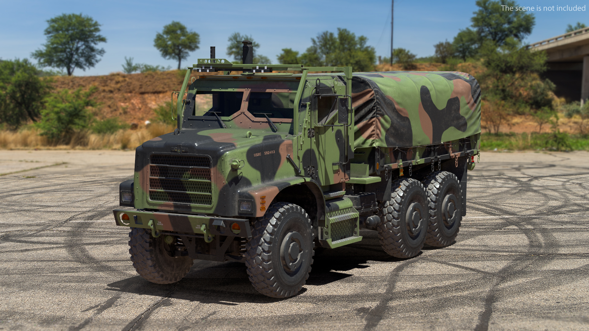 3D OshKosh MTVR MK23 with Tent Dusty model