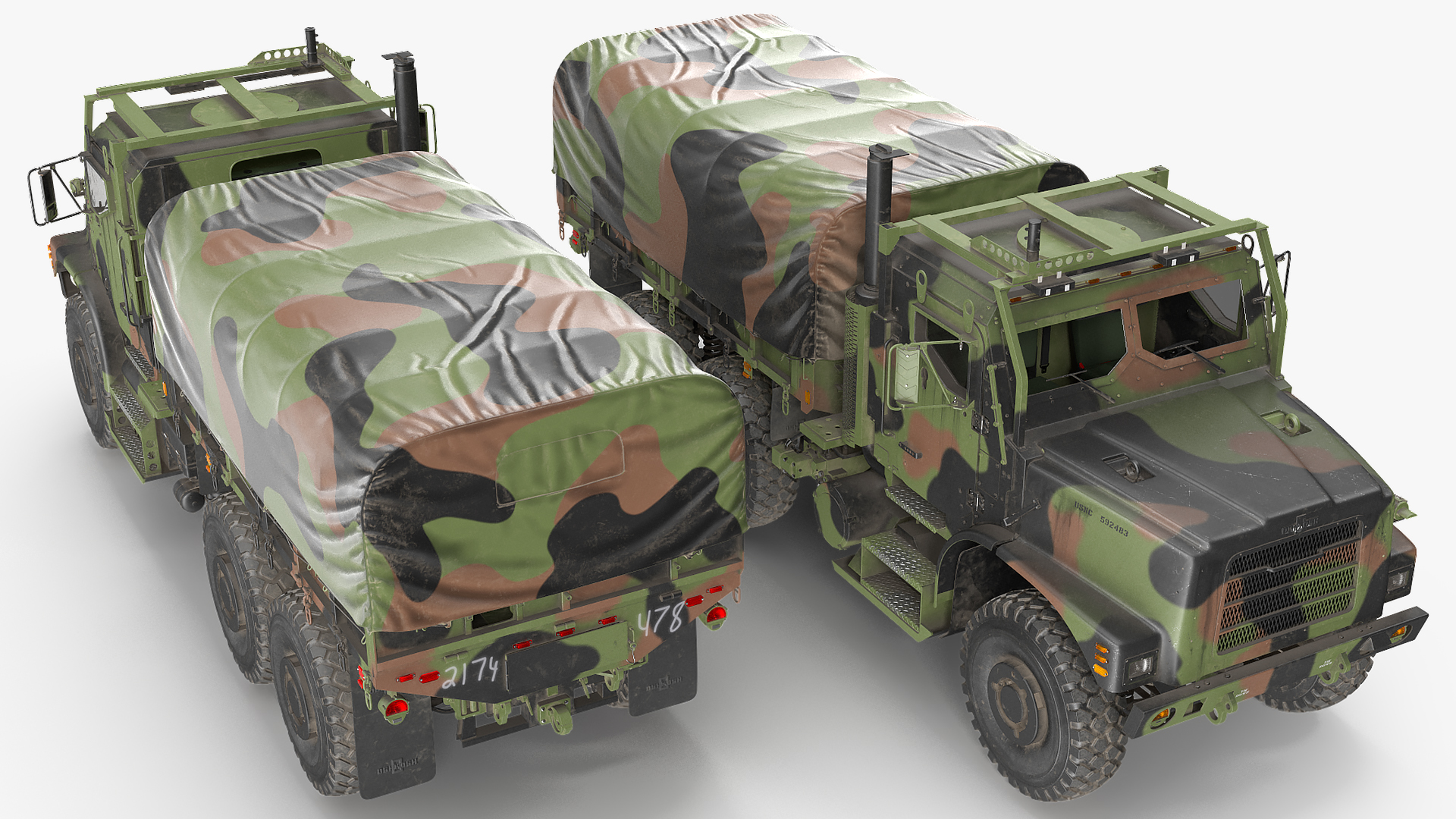 3D OshKosh MTVR MK23 with Tent Dusty model