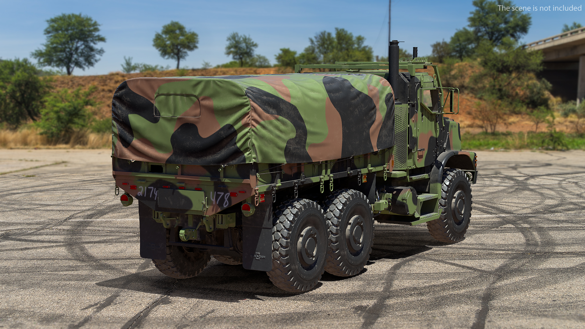 3D OshKosh MTVR MK23 with Tent Dusty model