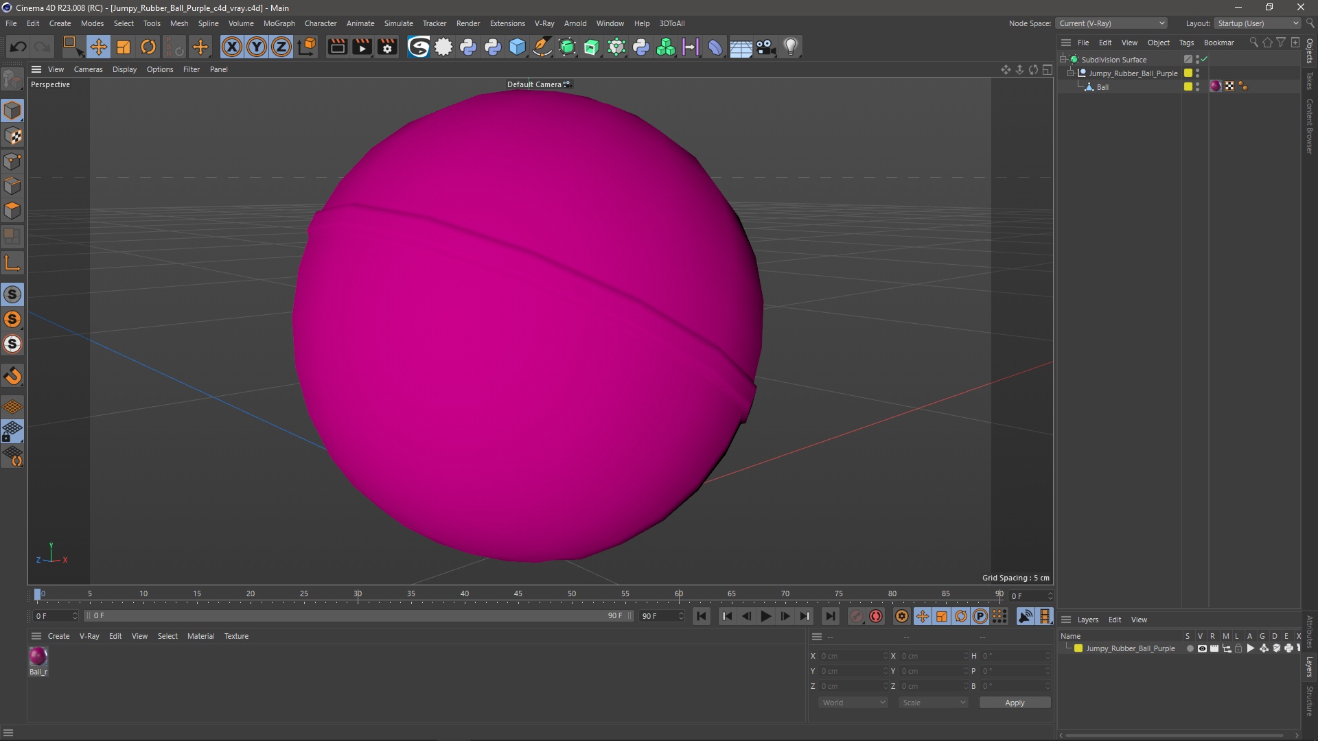 Jumpy Rubber Ball Purple 3D model