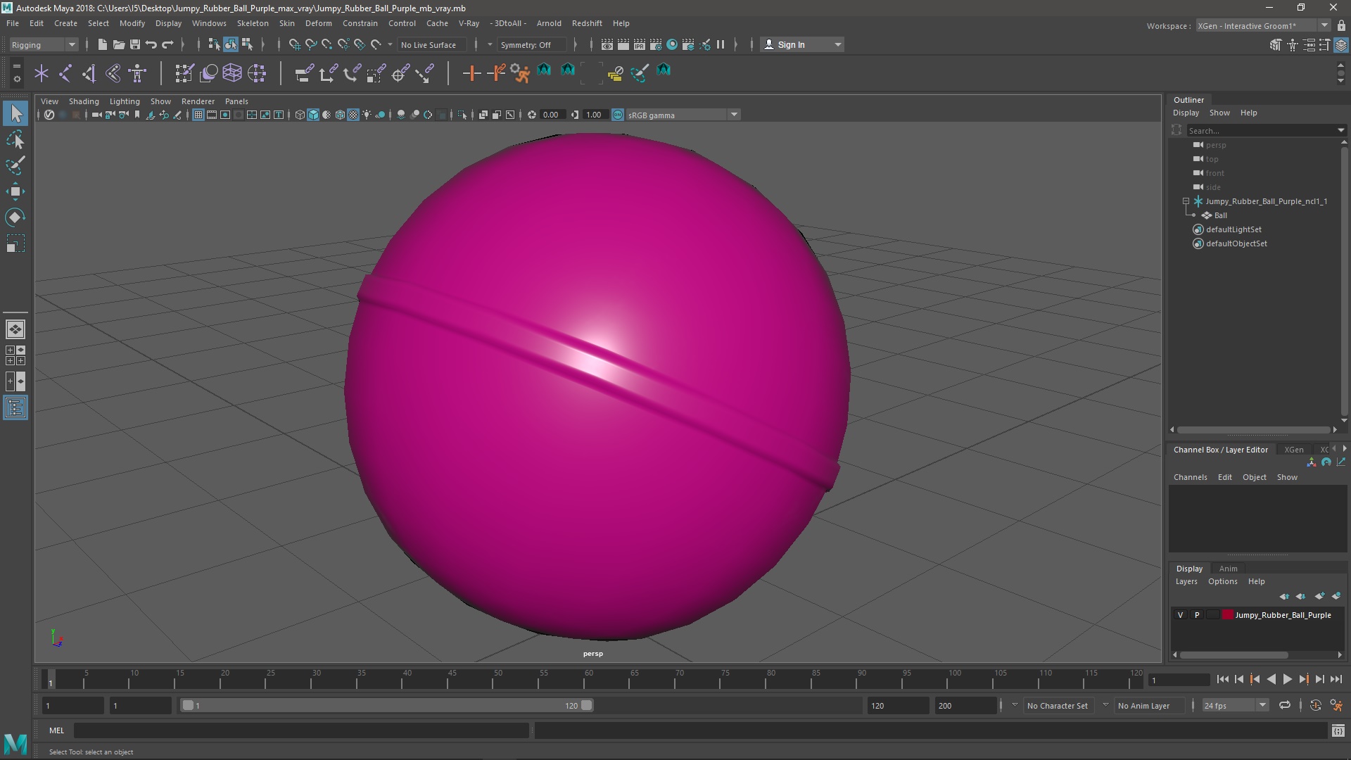 Jumpy Rubber Ball Purple 3D model