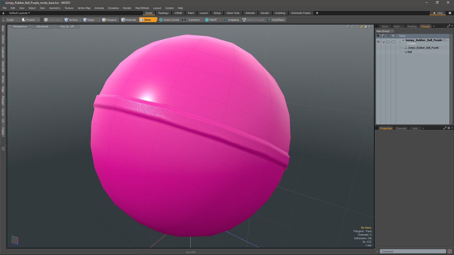 Jumpy Rubber Ball Purple 3D model