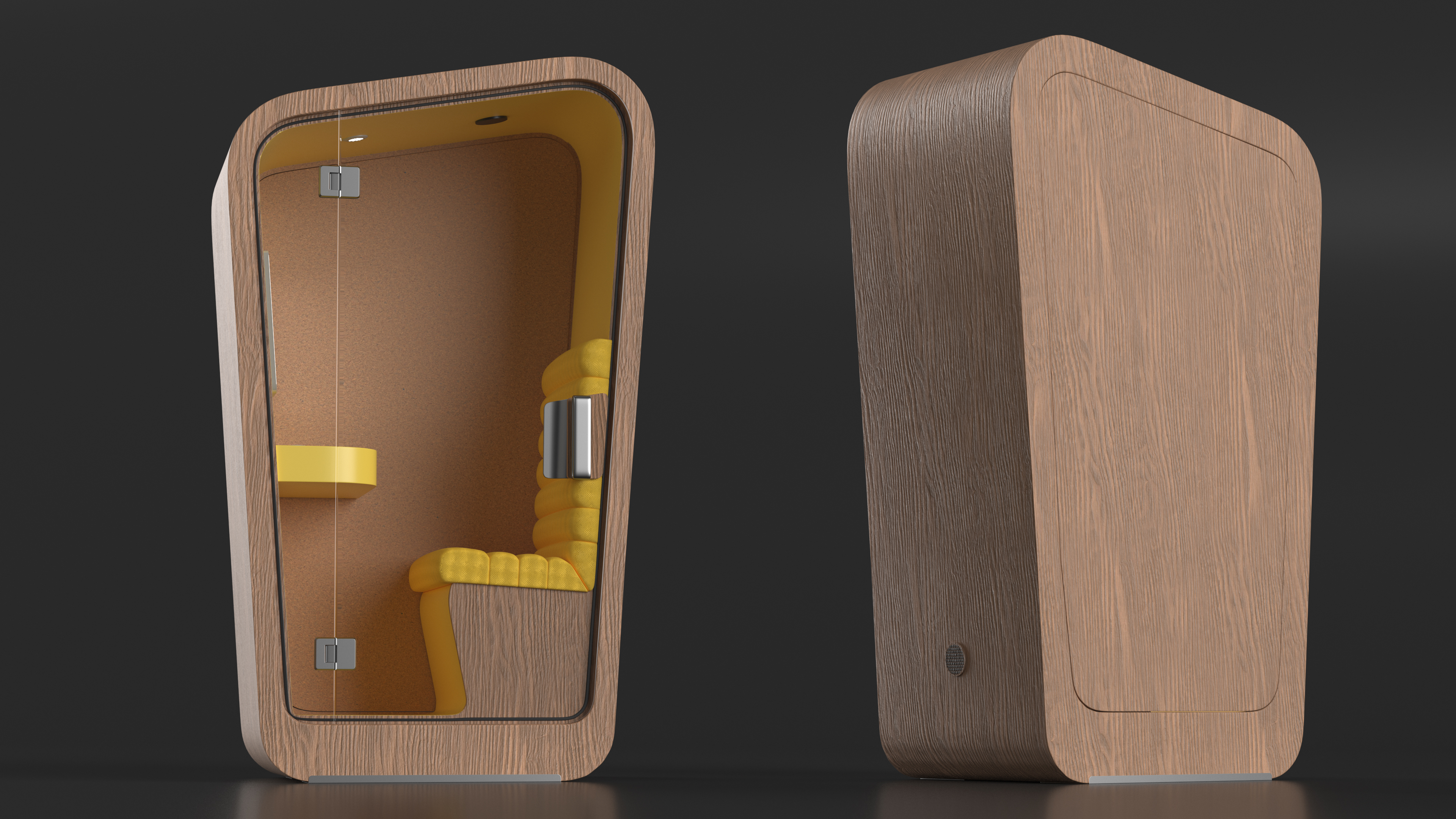 3D model Wooden Office Phone Booth