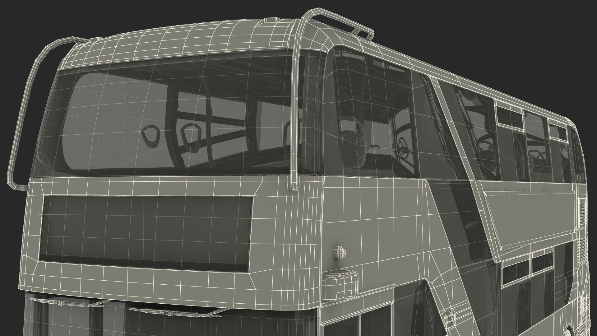 Urban Double Decker White Rigged 3D