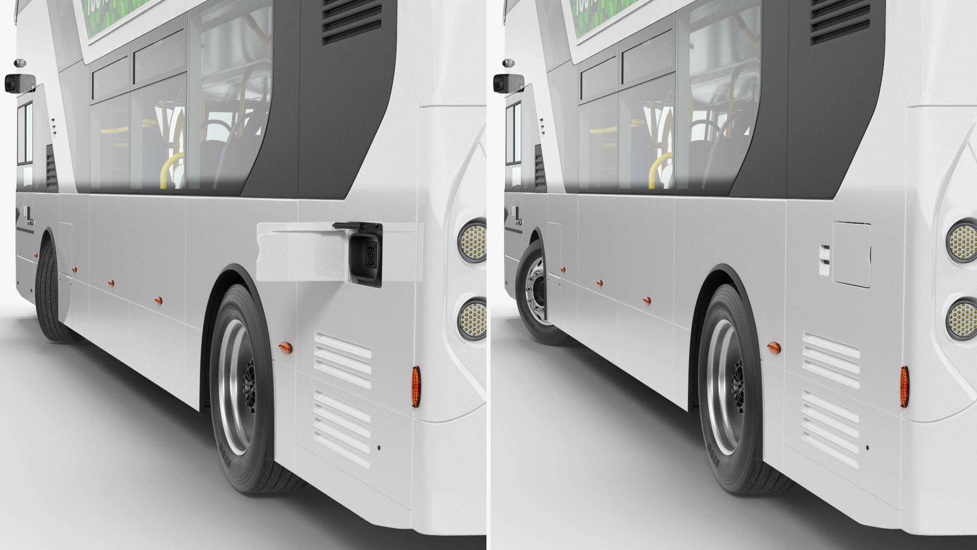 Urban Double Decker White Rigged 3D