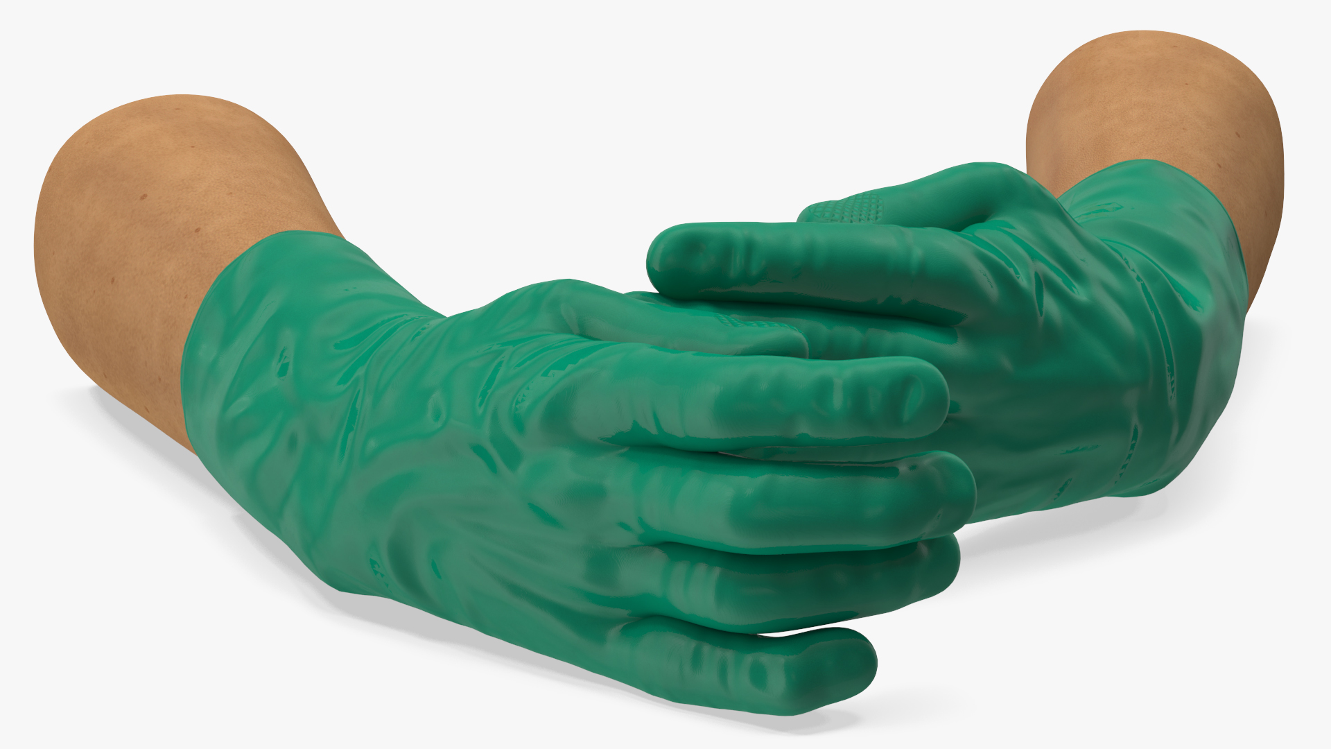 3D Hands in Rubber Safety Gloves Rigged