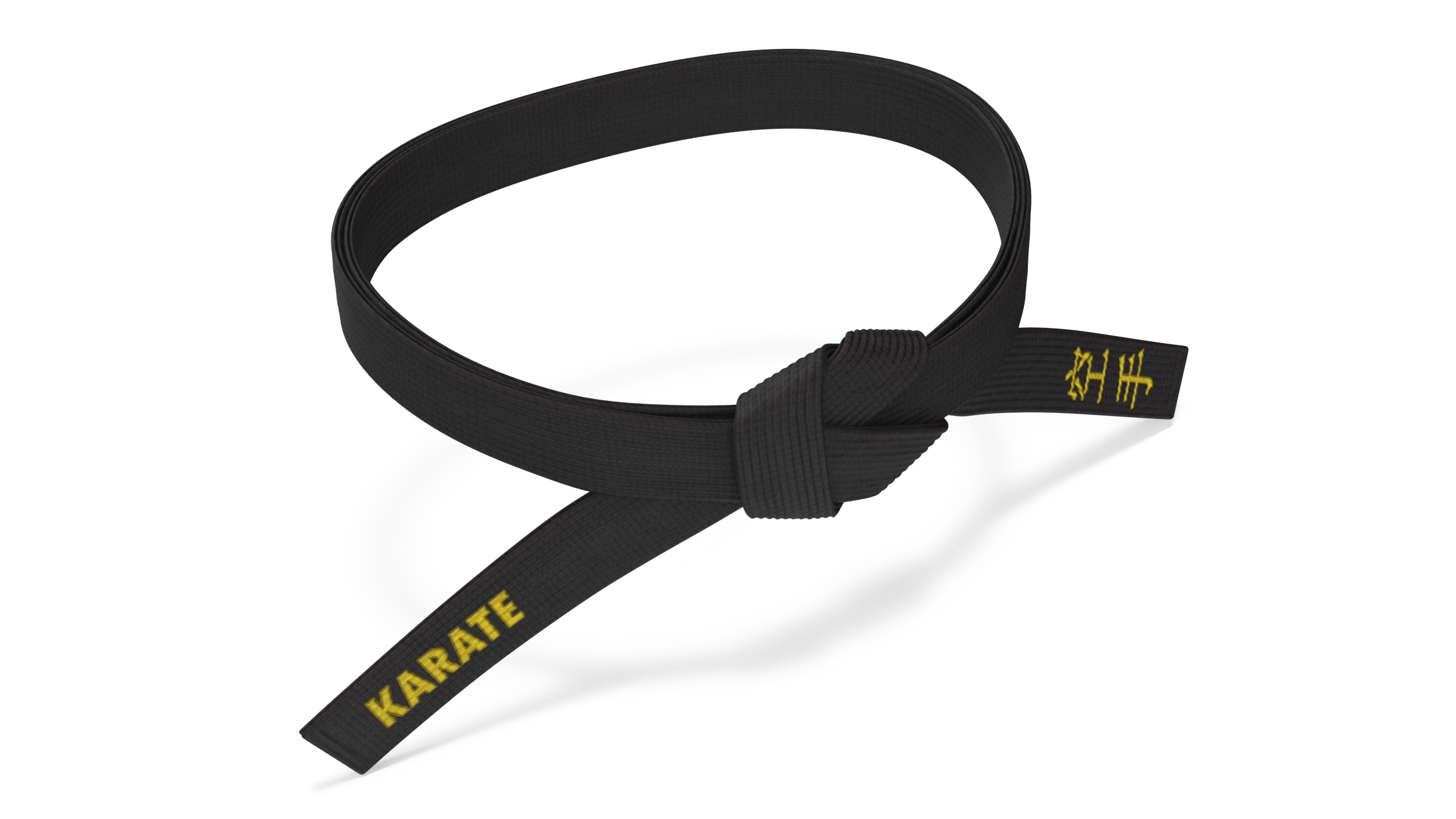 Black Waist Karate Obi Belt 3D