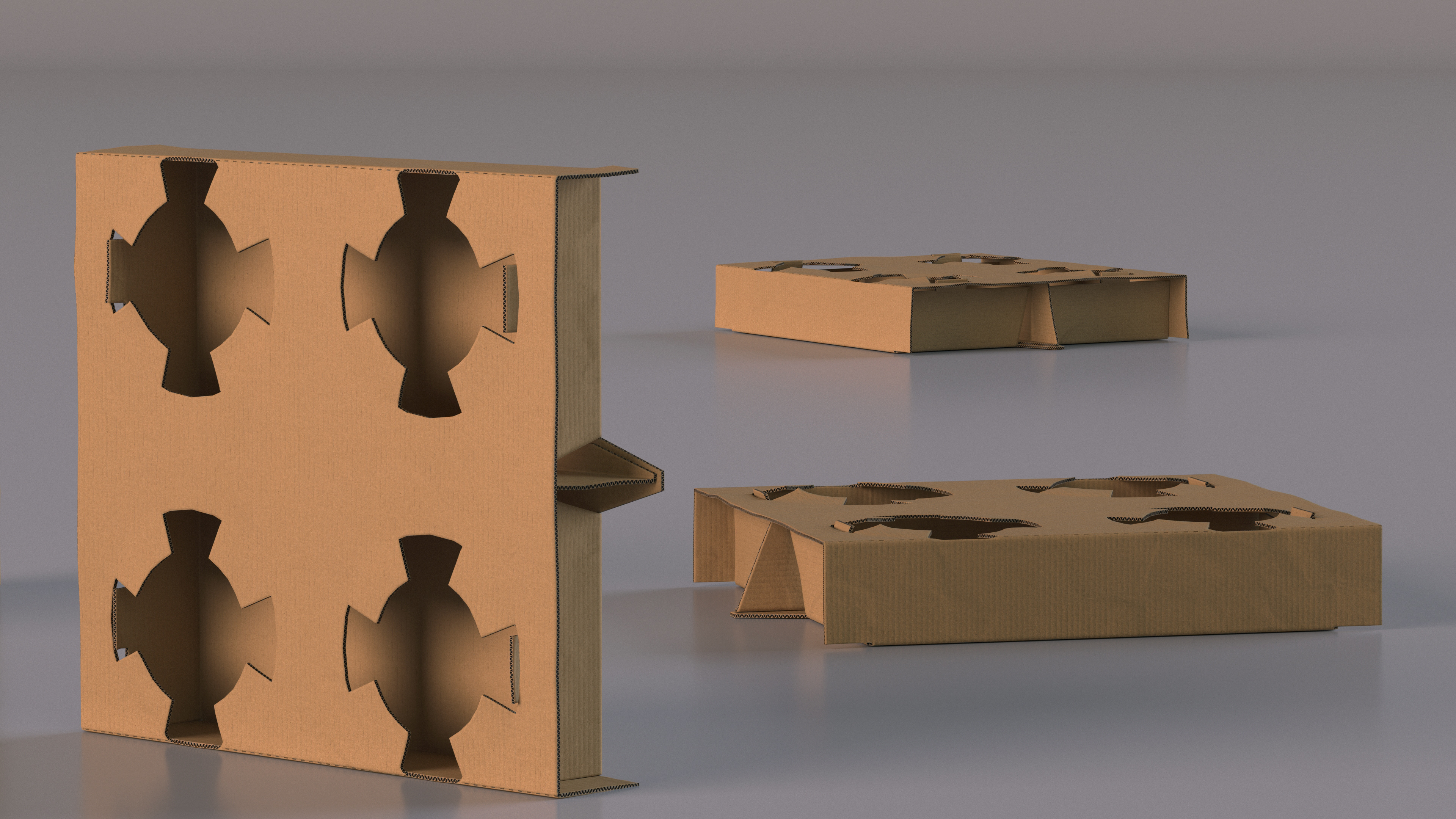 3D model Corrugated Cardboard Box for Coffee