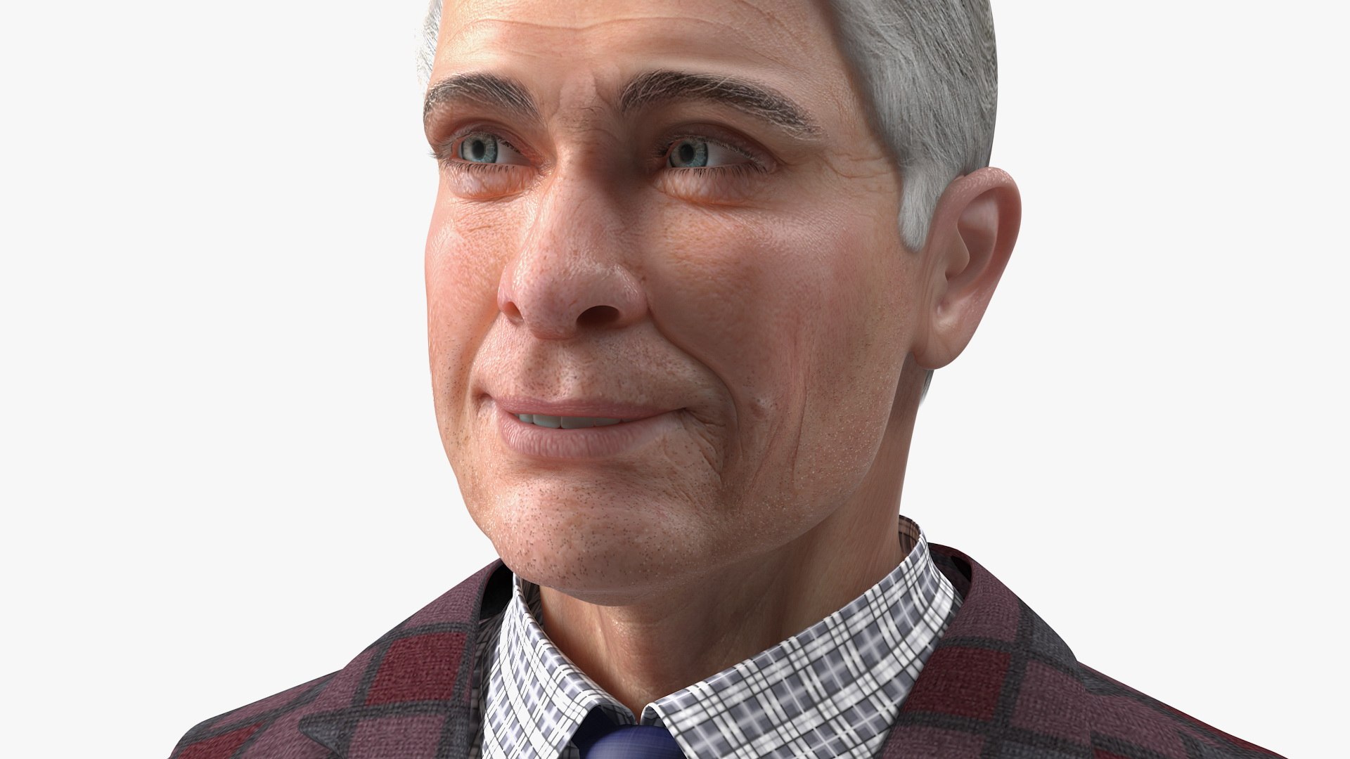 3D model Elderly Man in Casual Wear and Trump Hat