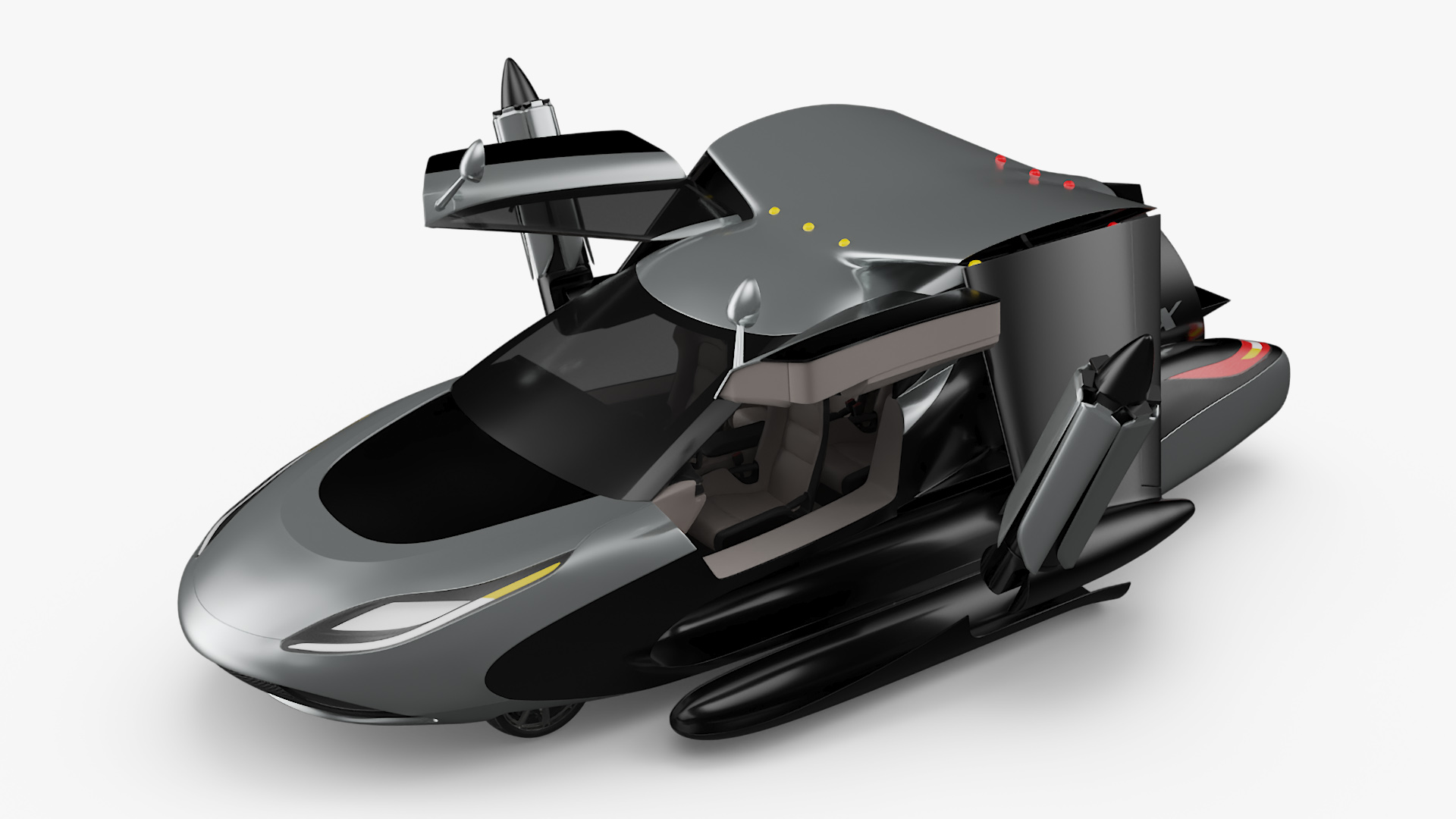 3D model Concept Futuristic Flying Car Rigged for Maya