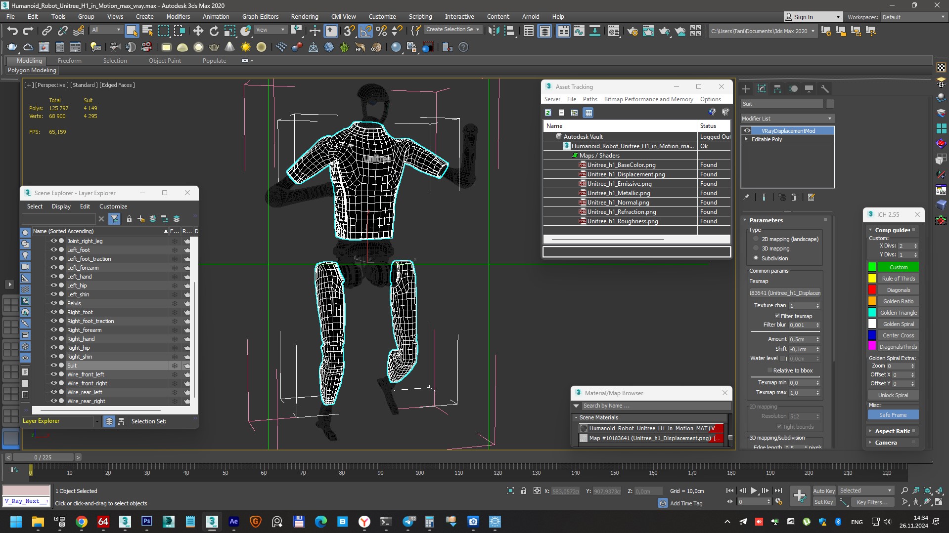 3D model Humanoid Robot Unitree H1 in Motion