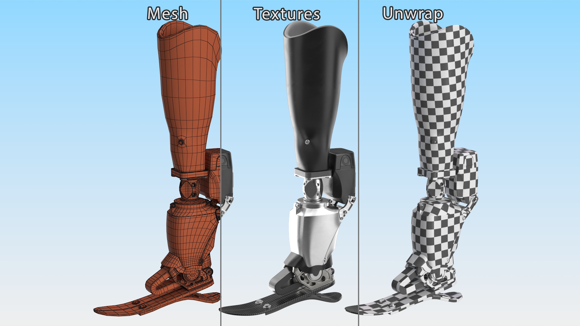 3D Prosthetic Leg Rigged