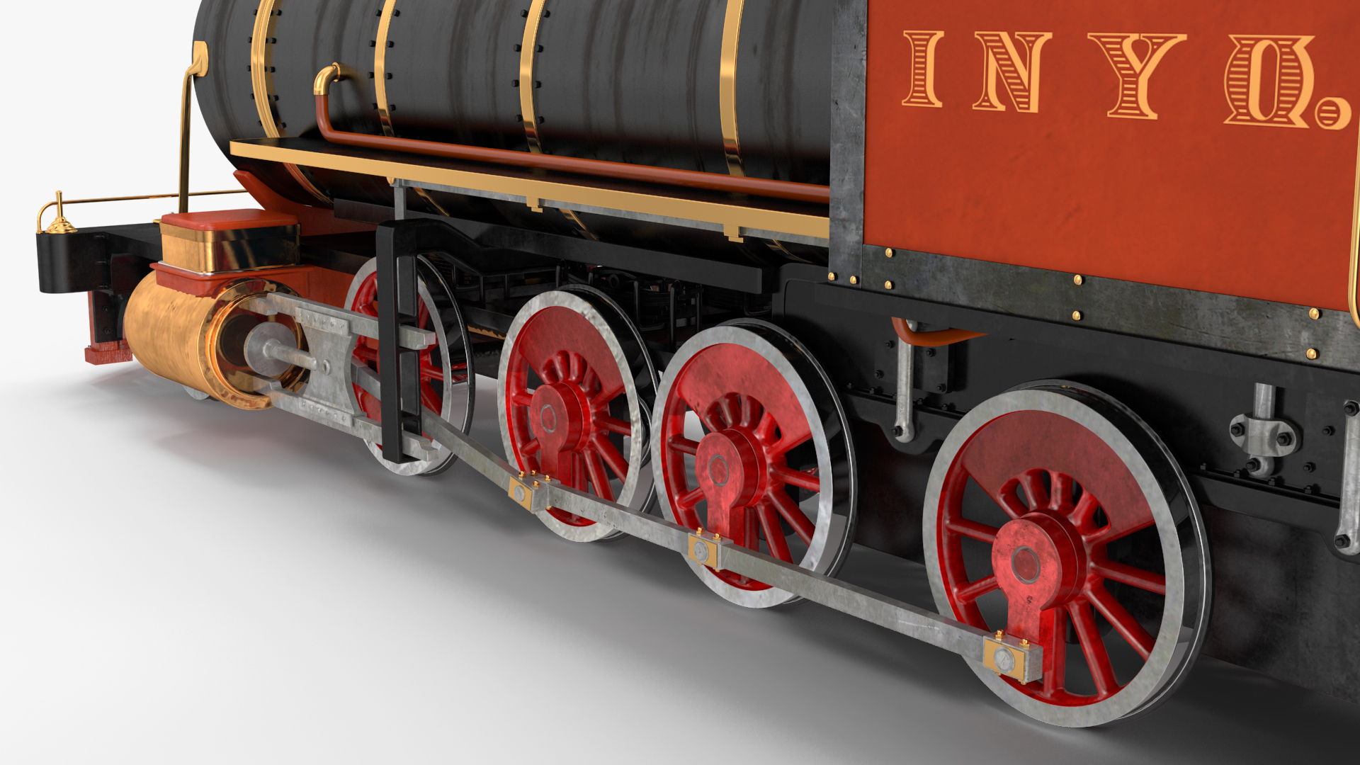 3D Old Steam Locomotive and Freight Wagon model